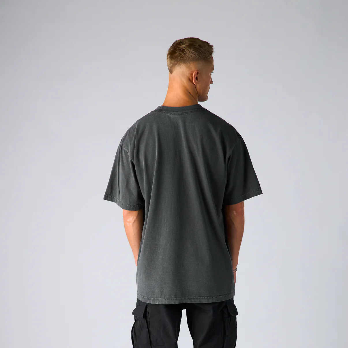 Shaka Wear Max Heavyweight Garment Dye Iron Grey T-Shirt - Premium Cotton Streetwear for Men | Perfect for Casual Wear, Gym & Urban Fashion