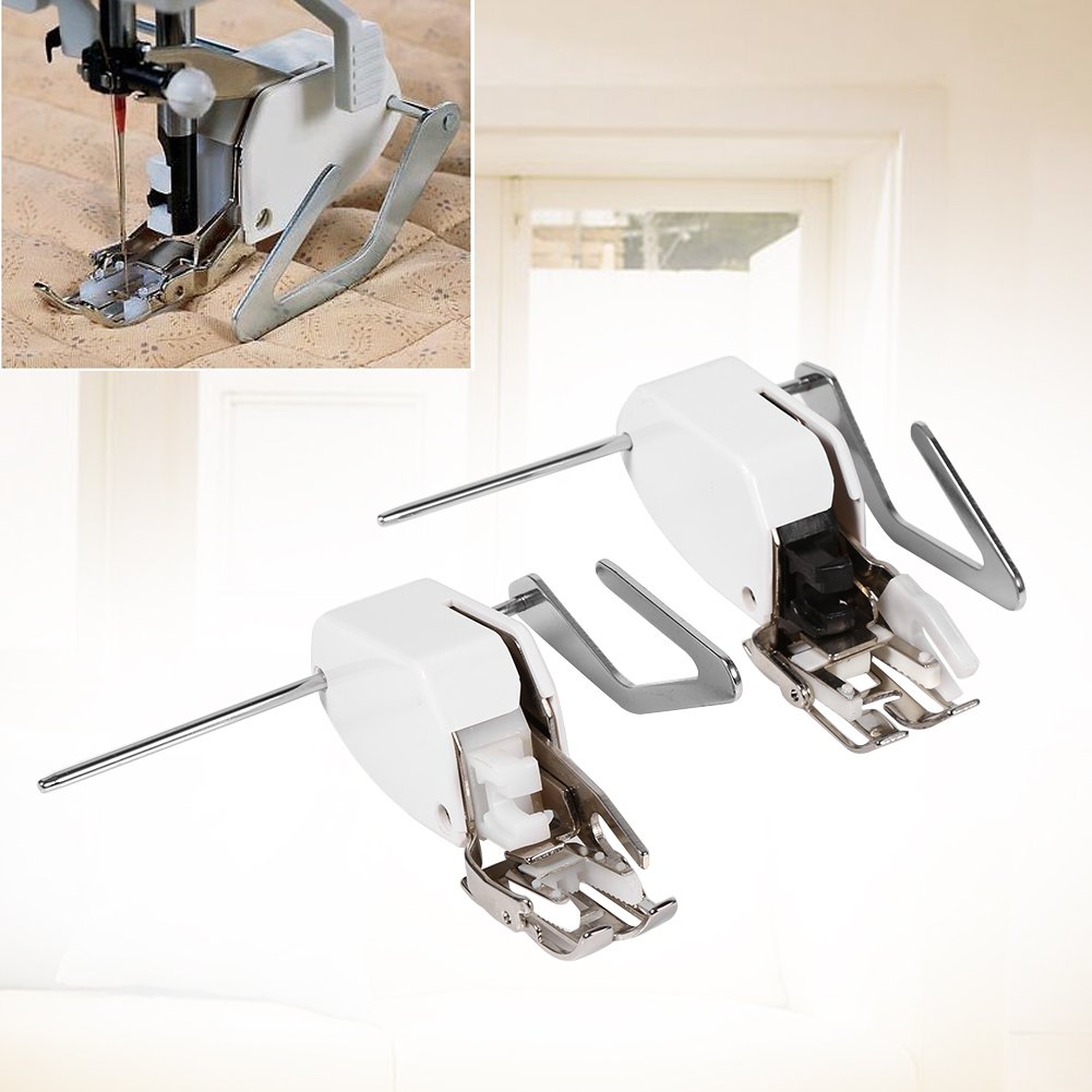 Low Shank Walking Presser Foot with Adjustable Quilt Guide - Compatible with Brother & Singer Domestic Sewing Machines (5mm) - Perfect for Quilting, Thick Fabrics and Even Fabric Feeding