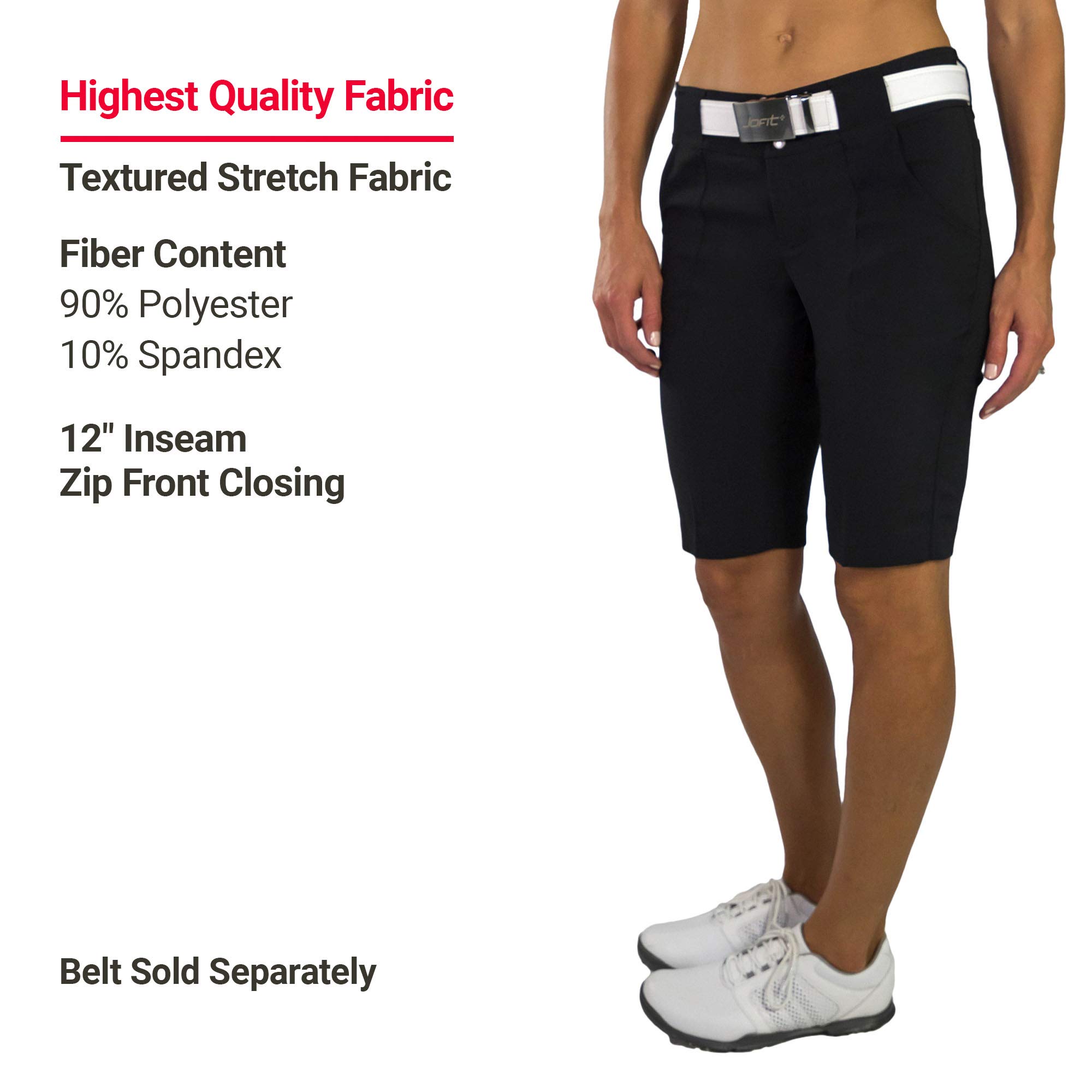 Jofit Apparel Women's Athletic Bermuda Shorts - High Waist Workout Shorts for Yoga, Running & Gym - Breathable Quick-Dry Fitness Shorts