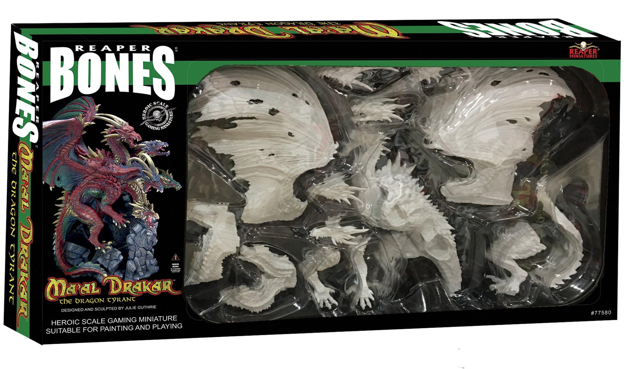 Reaper Miniatures 77580 Ma'al Drakar the Dragon Tyrant - Fantasy Tabletop RPG Miniature Boxed Set for Dungeons & Dragons, Pathfinder, and Wargaming Scenes