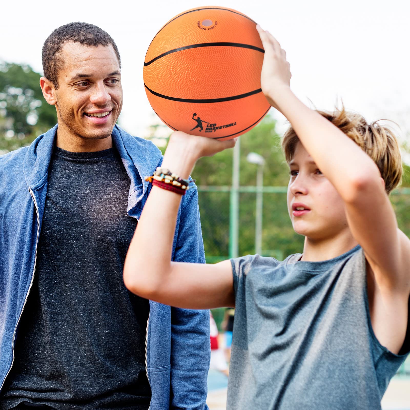 LED Glow in The Dark Basketball & Soccer Ball Set with Pump - Light Up Sports Balls for Men & Women - Perfect for Outdoor, Indoor, Night Games & Training - Fun Party & Backyard Activity Supplies