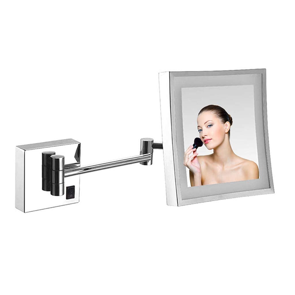 YANNING LED Bathroom Mirror with 3X Magnification - Wall Mounted Anti-Fog Shaving Mirror for Makeup & Grooming - Perfect for Bathroom, Bedroom Vanity and Dressing Room