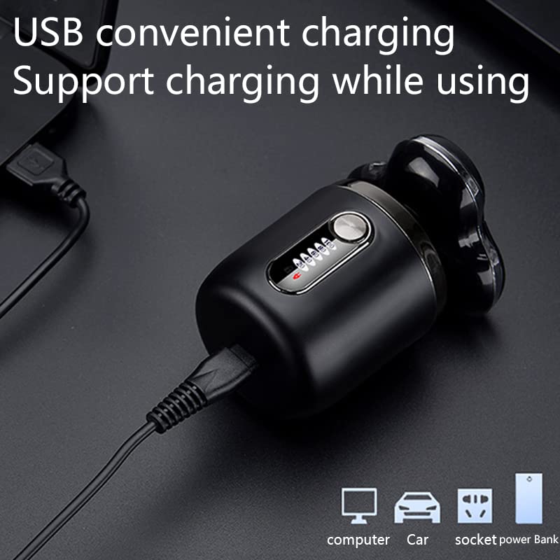 Electric Head Shaver for Bald Men - Wet & Dry Waterproof Cordless 3D Rotary Shaver with USB Recharge & LCD Display - Perfect for Travel, Gym, and Home Grooming
