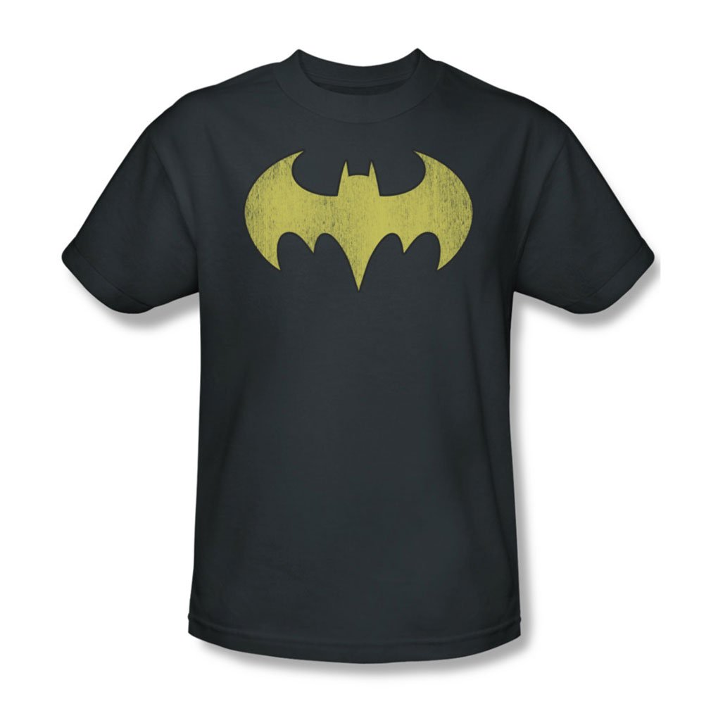DC Comics Logo Distressed Adult Short Sleeve T-Shirt - Charcoal - Size Small | Casual Wear, Graphic Tees, Superhero Fan Apparel