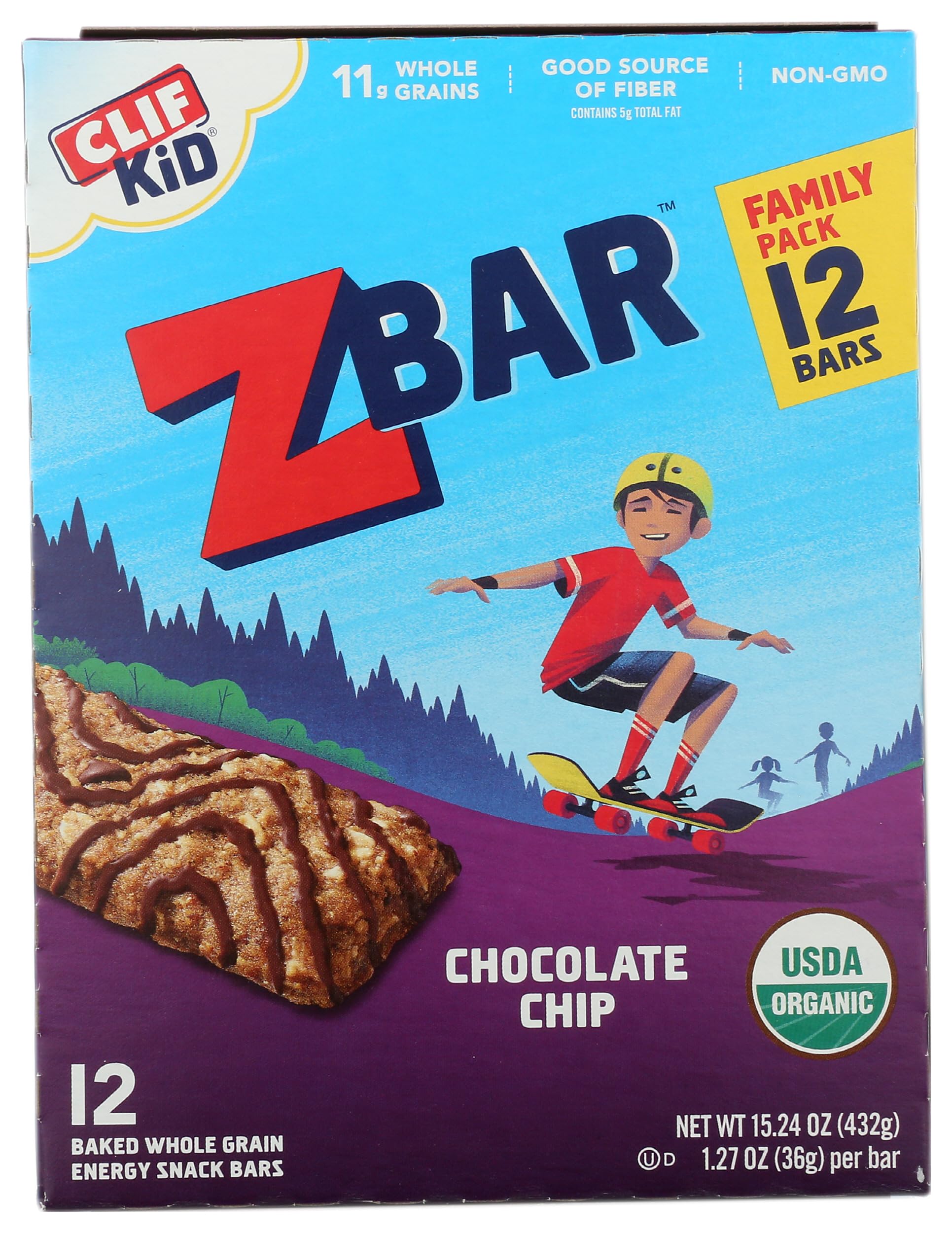 Clif Bar Z Chocolate Chip Organic Energy Bars - 12 Count (15.24 oz) | Gluten-Free Snacks for Hiking, Camping & Workouts | Healthy On-the-Go Nutrition
