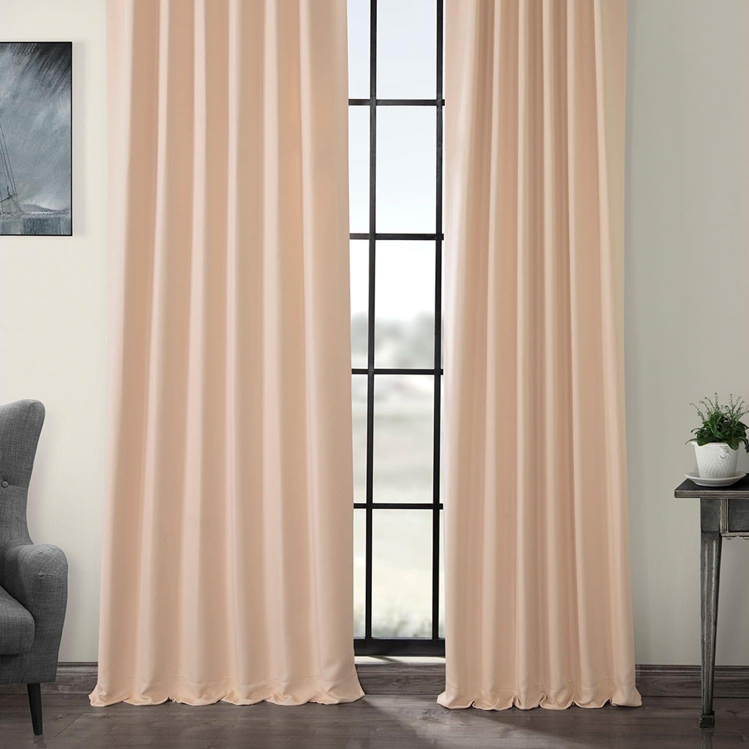 Bellini Peach Blackout Curtains - Thermal Insulated Room Darkening Drapes for Bedroom, Living Room & Nursery - Noise Reducing & Energy Efficient Window Treatments