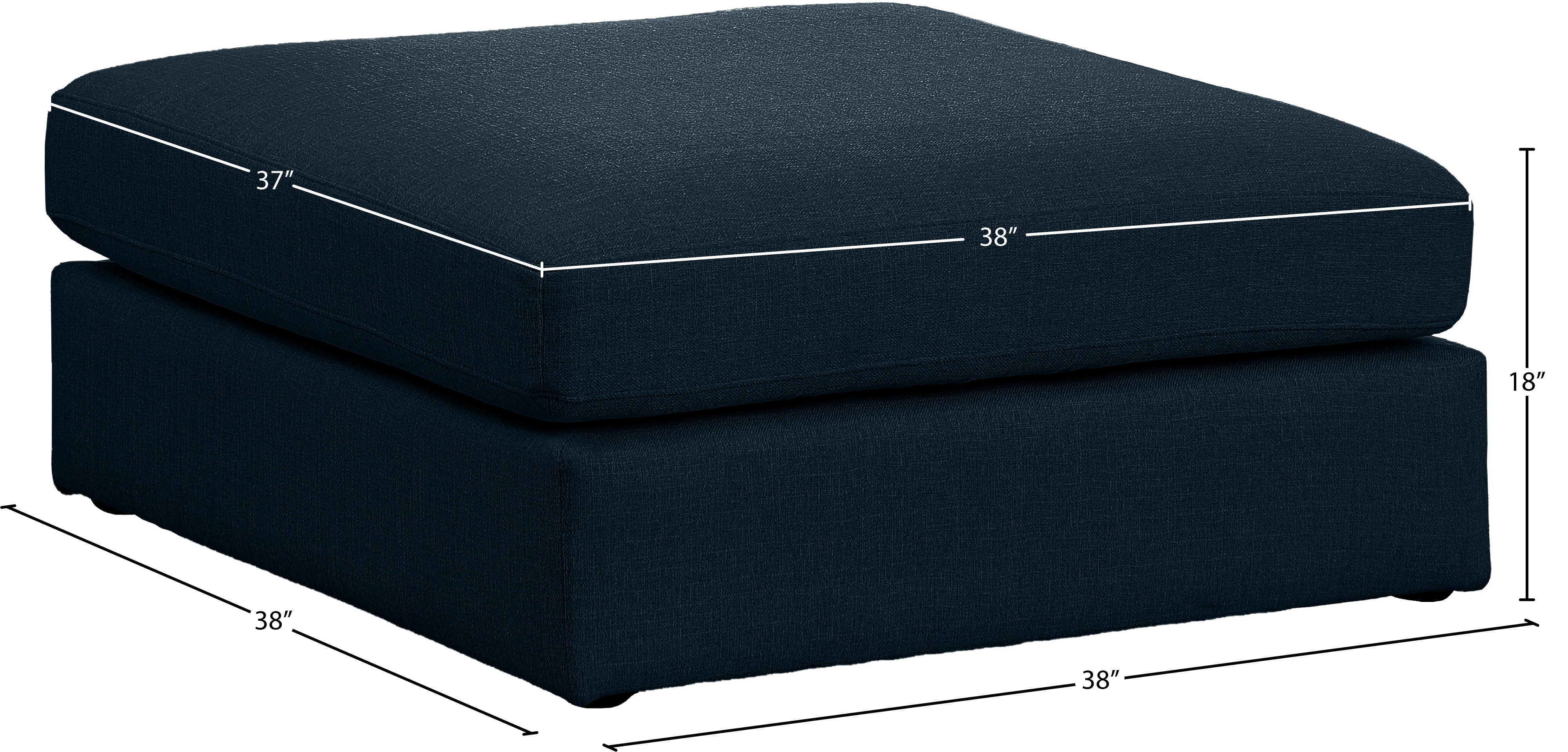 Beckham Durable Linen Textured Fabric Ottoman Footrest - Perfect for Living Room, Bedroom & Home Decor