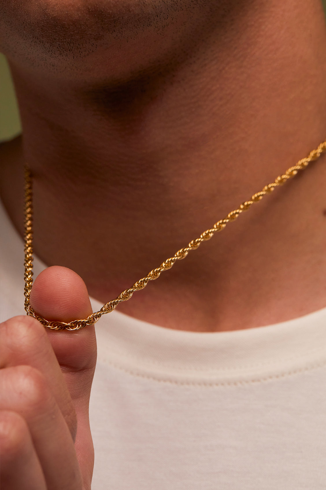 Stylish Men's Rope Chain Necklace 14K Gold Plated Stainless Steel Jewelry - Perfect for Gifts, Parties & Everyday Wear