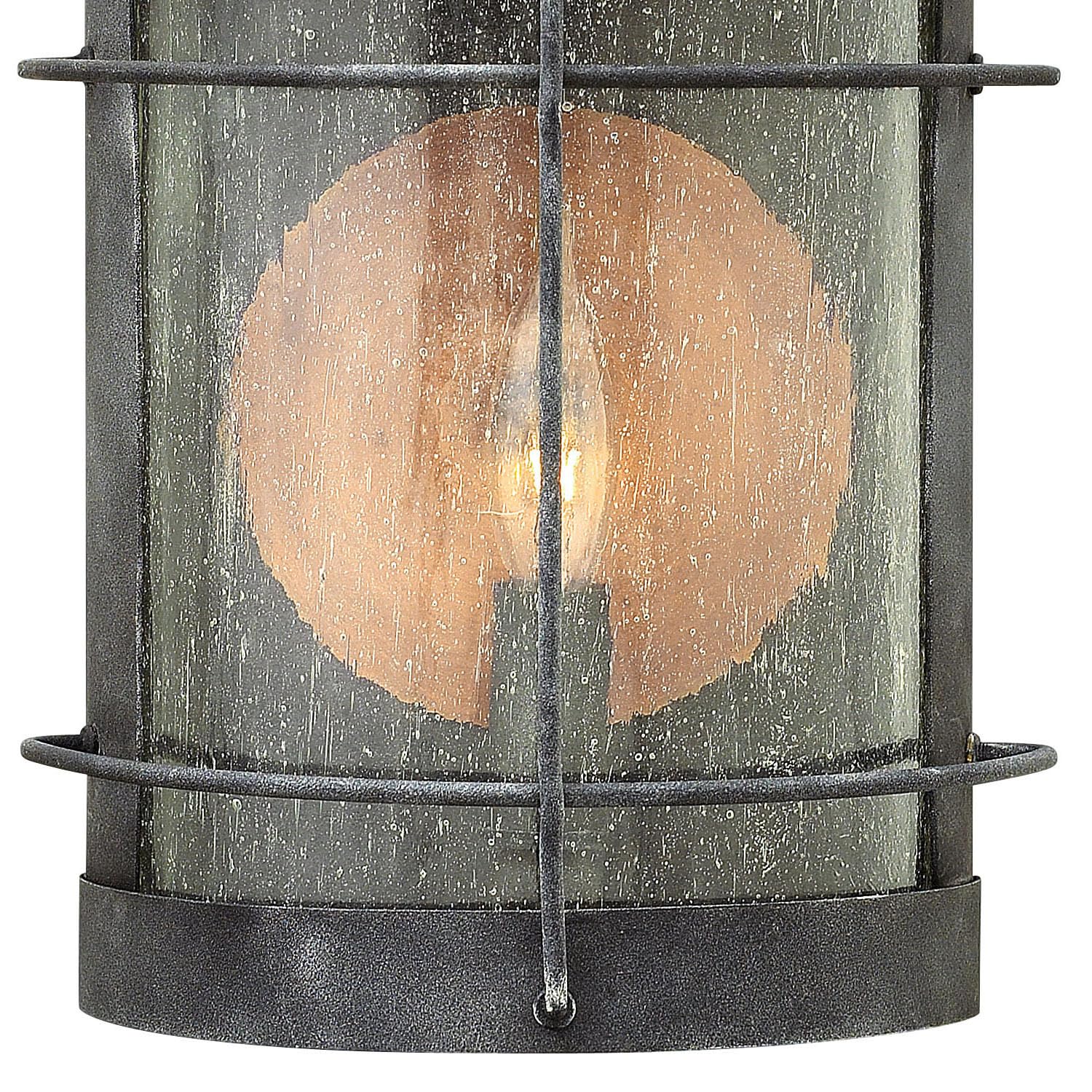 Hinkley Newport Collection Traditional One Light Small Outdoor Wall Mount - Aged Zinc Finish for Porch, Patio & Garden Lighting