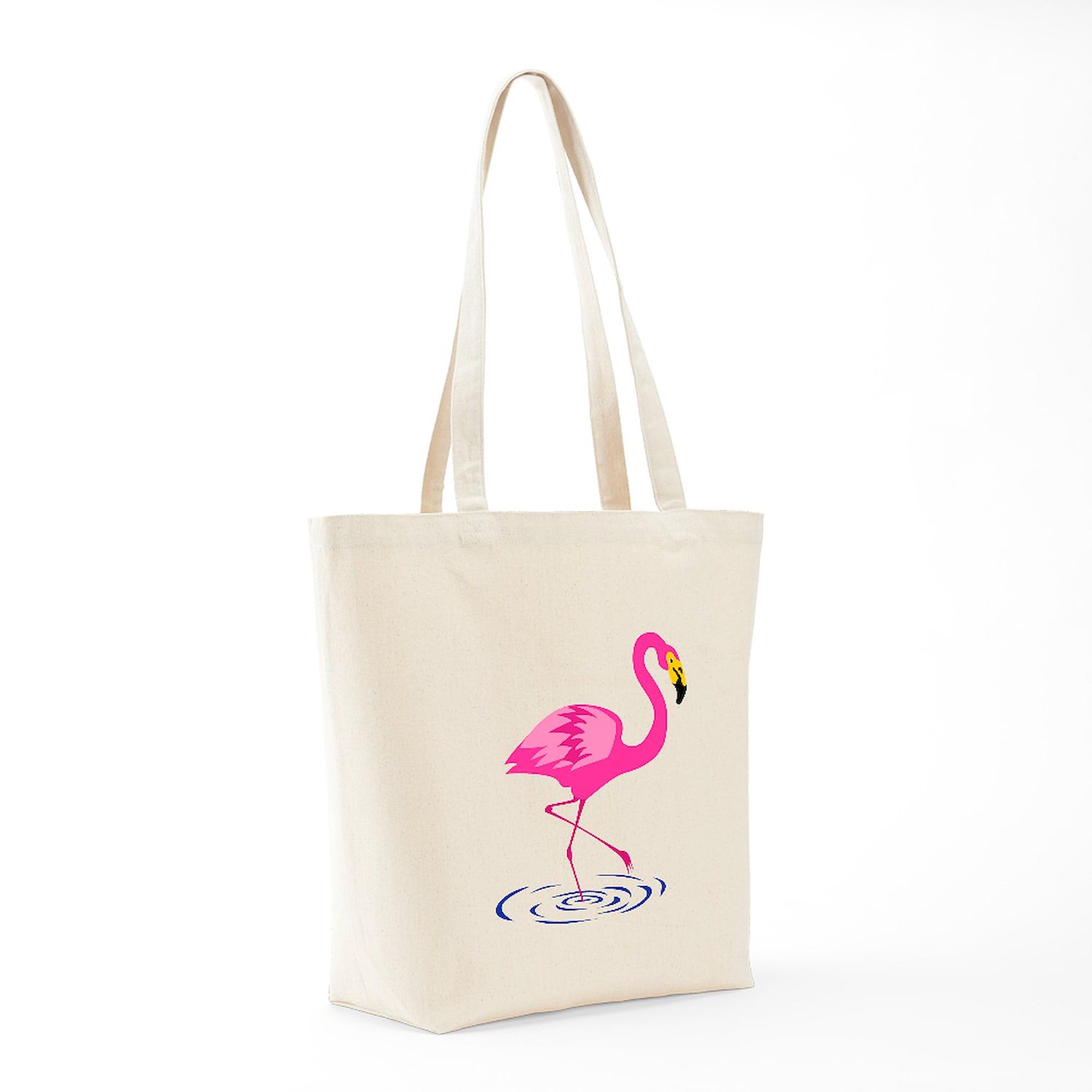 Pink Flamingo One-Legged Canvas Tote Bag - Eco-Friendly Reusable Shopping Bag for Beach, Grocery & Daily Use | Natural Cotton Carryall