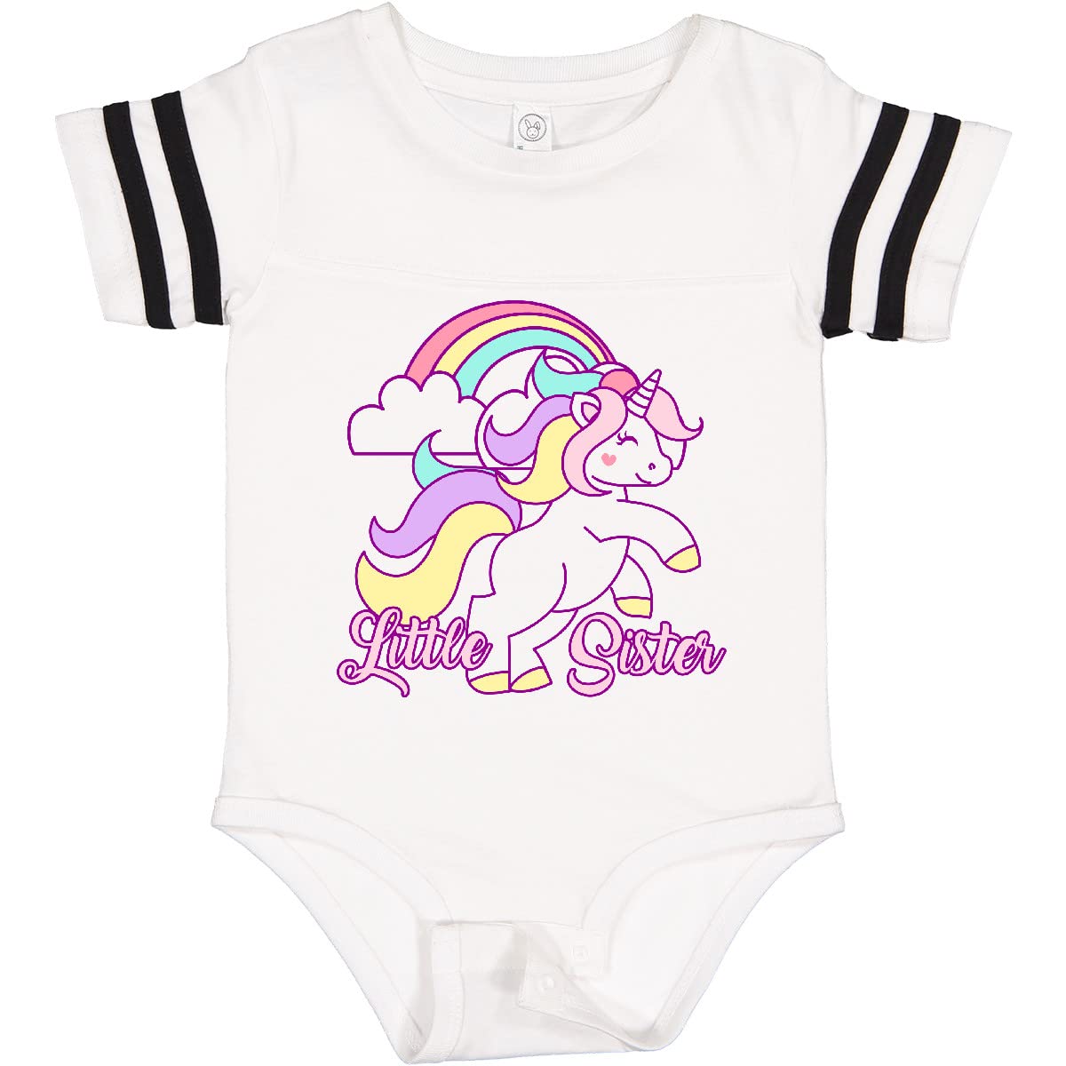 Inktastic Little Sister Unicorn Baby Bodysuit - Cute Unicorn Onesie for Newborn Girls | Perfect for Birthdays, Baby Showers & Family Photos