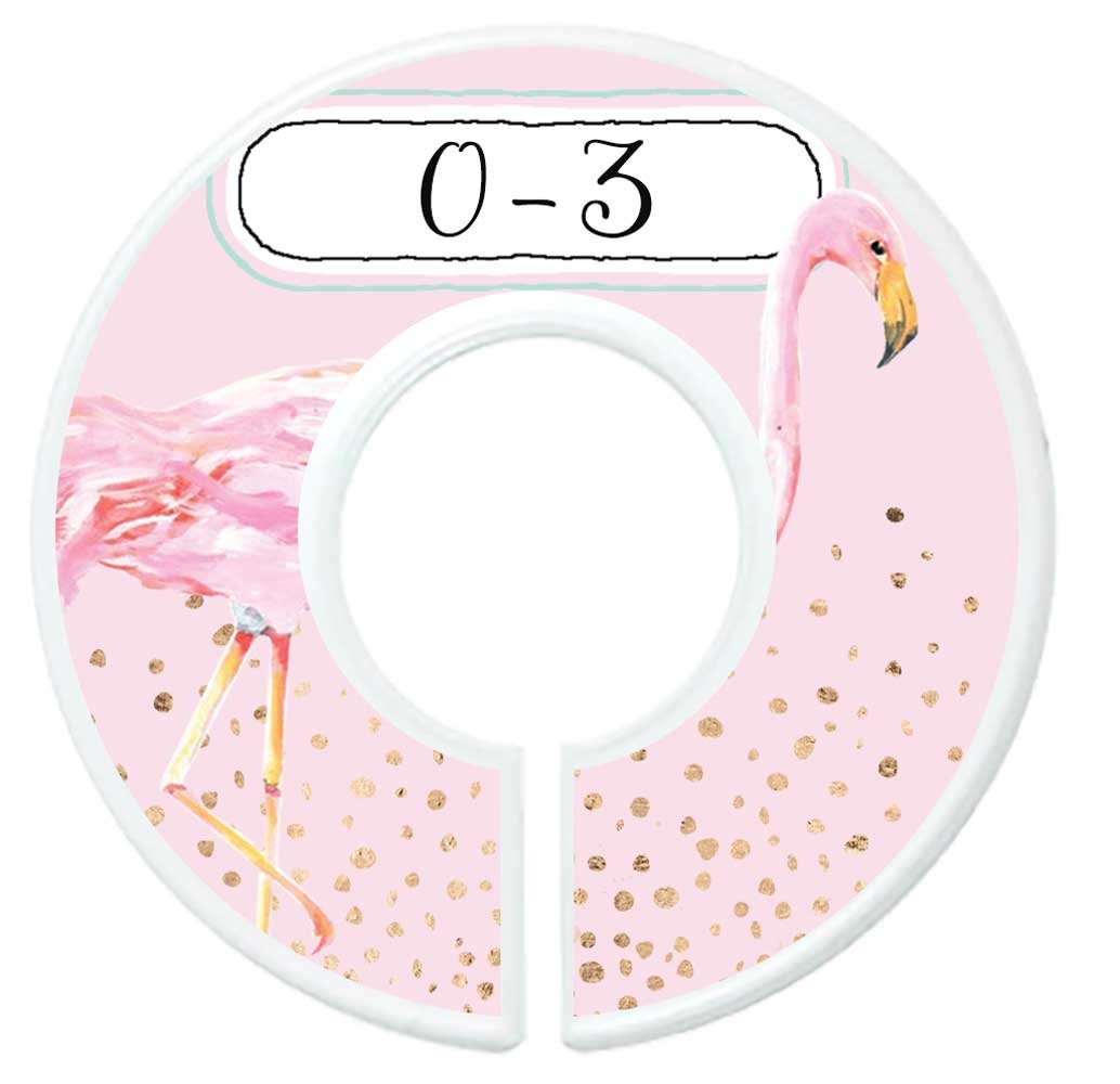 Floral Flamingo Baby Girl Closet Dividers - Nursery Organization for Newborn & Toddler Clothes - Perfect for Nursery, Baby Shower & Kids Room Organization