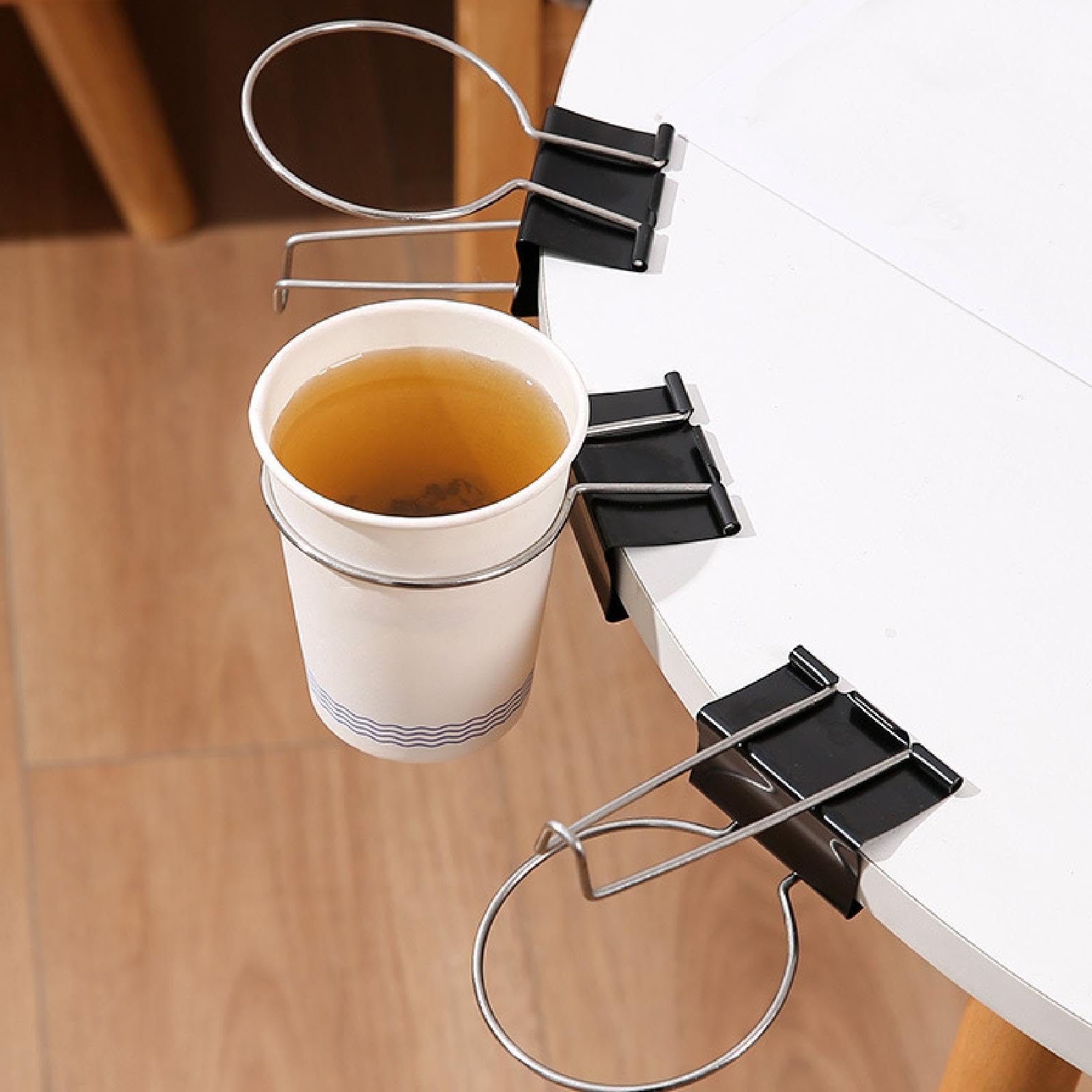 Stylish Desk Cup Holder Clamp - Secure Coffee Mug & Water Bottle Organizer for Office, Home, or Car Use | Perfect for Workspace, Study, and Travel Accessories