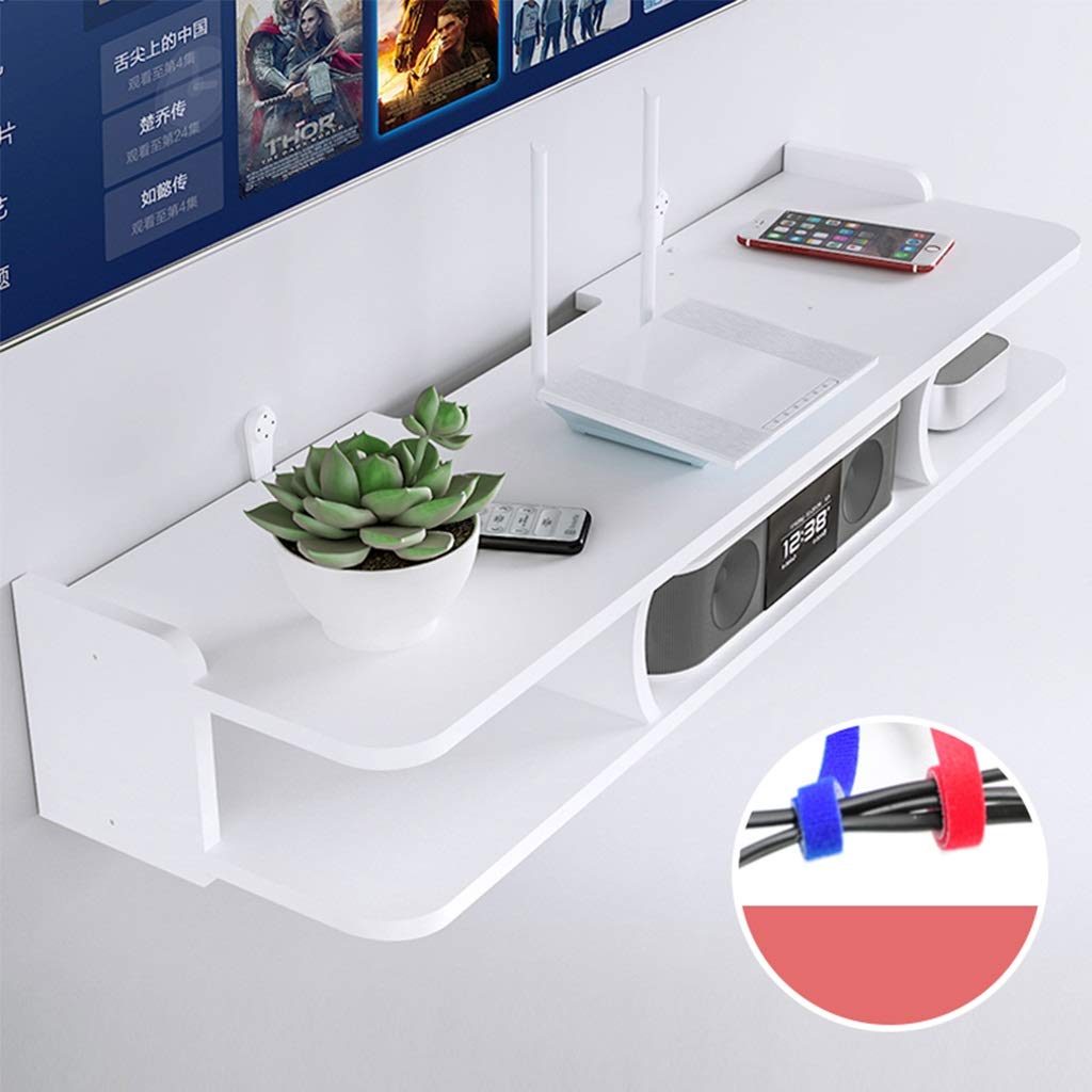 Modern White Floating TV Stand with Storage - Wall Mounted Wooden Entertainment Center for DVD, Game Console & Media - Perfect for Living Room, Bedroom & Home Theater Setup