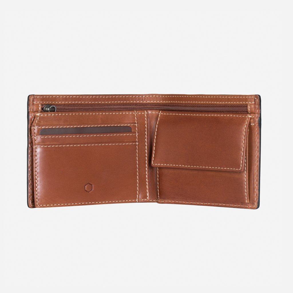 Premium Jekyll & Hide Texas Large Billfold Wallet with Coin Pocket - Genuine Leather RFID Blocking Bifold Wallet for Men - Perfect for Travel, Business & Everyday Carry
