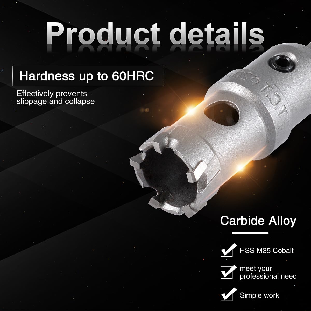 KATUR 20mm Tungsten Carbide Tipped Hole Saw Set - Professional TCT Drill Bit for Cutting Stainless Steel, Metal Sheets & Hard Materials - Perfect for Plumbing, HVAC & Metal Fabrication Projects