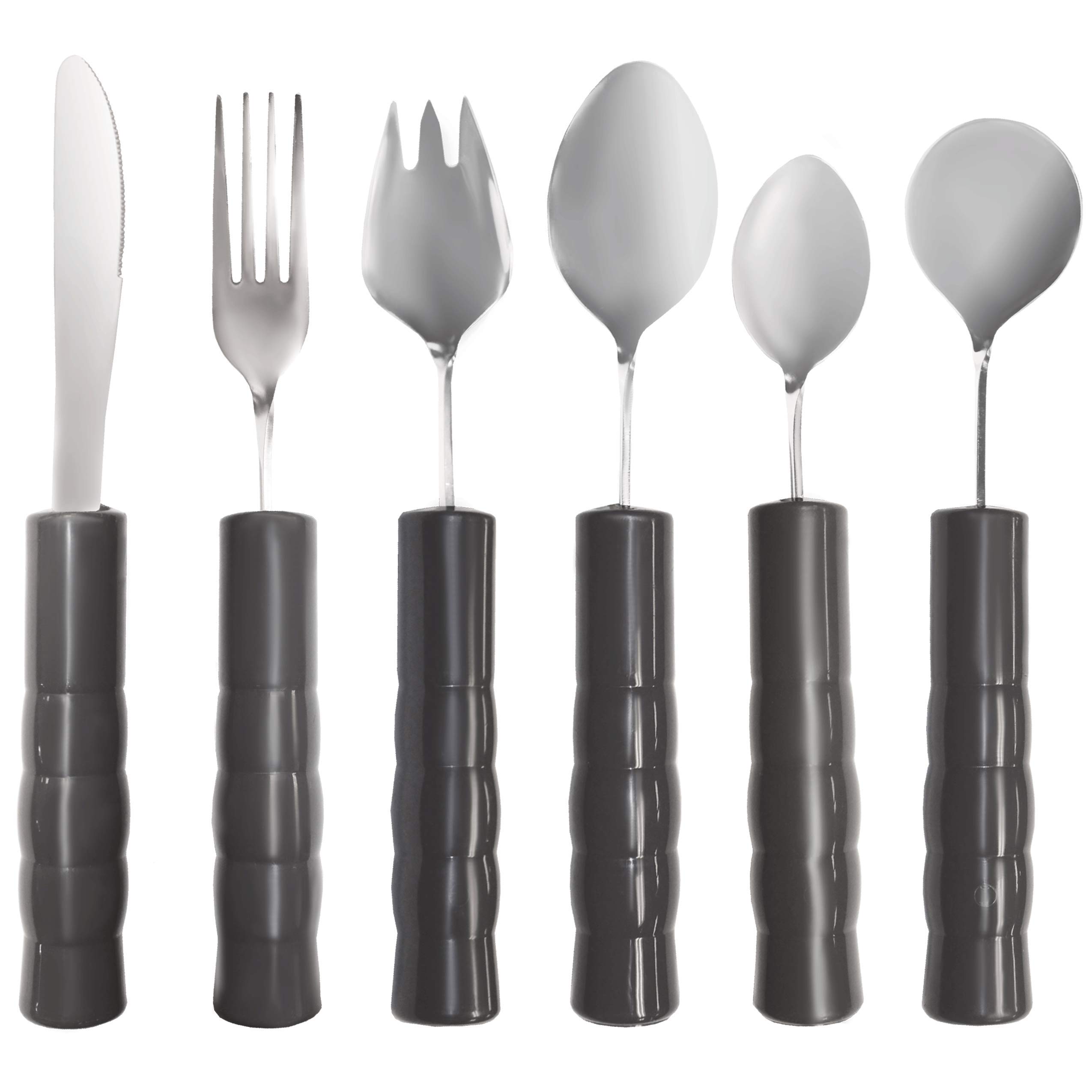 Weighted Utensil Set for Hand Tremors & Stroke Recovery - Adaptive Eating Aids with Non-Slip Plastic Handles - Ideal for Parkinson's, Arthritis & Physical Therapy Patients