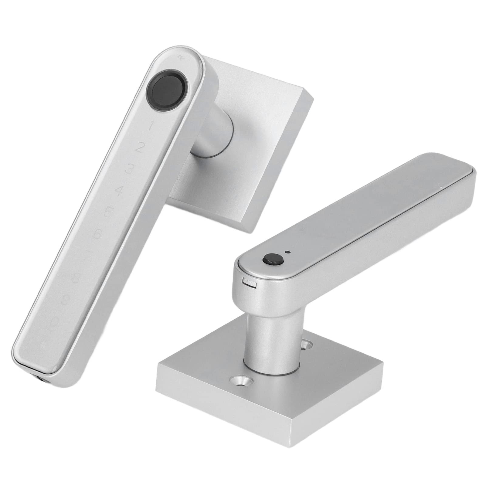 Smart Fingerprint Door Lock - High Security Keyless Entry Handle Lock with One-Step Access for Home & Office (Silver) | Ideal for Front Door, Apartment & Vacation Rental Security