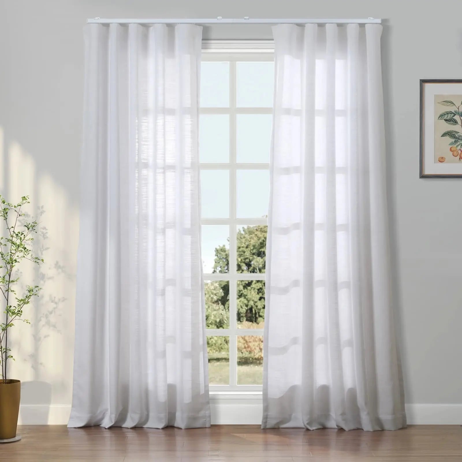 Liz Linen Ripple Fold Drapery Curtains - Elegant Window Treatments for Living Room & Bedroom Decor