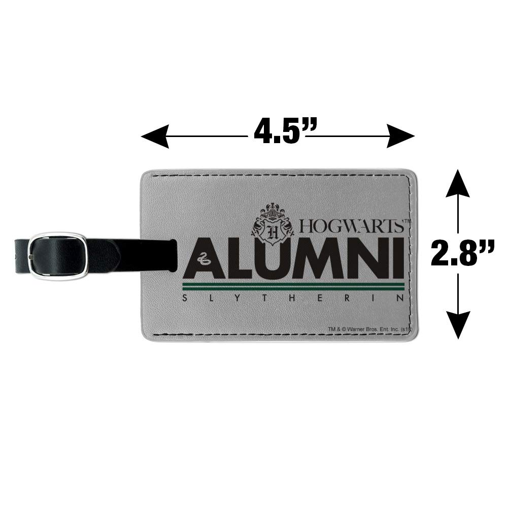 Harry Potter Slytherin Alumni Leather Luggage Tag - Rectangle Carry-On ID Tag for Suitcases, Backpacks & Travel Bags - Perfect for Harry Potter Fans & Travel Enthusiasts