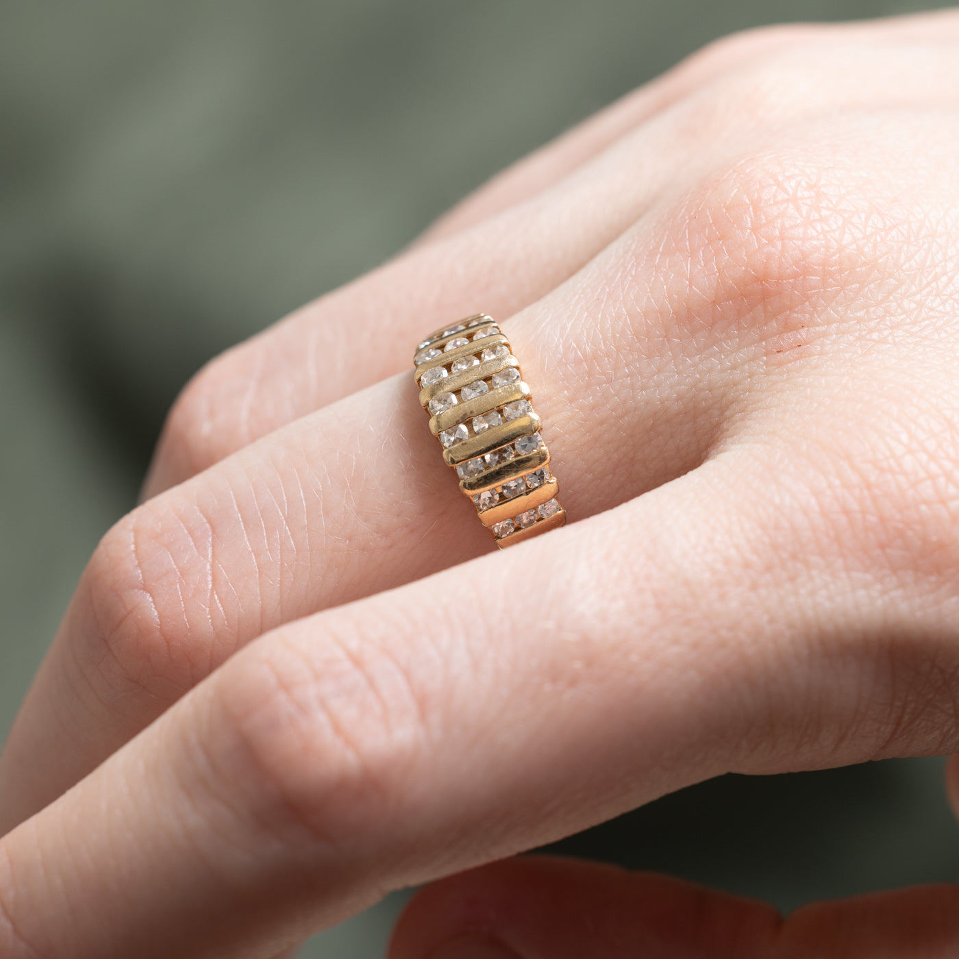 0.58ctw Multi Row Diamond Tapered Wedding Band Ring for Women, Size 7.25 - Elegant Stackable Ring for Anniversary, Engagement or Everyday Wear