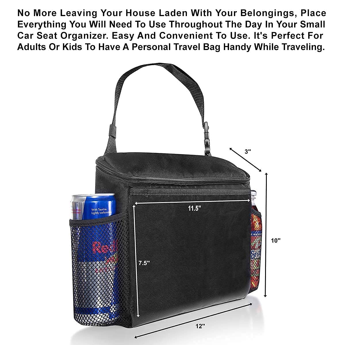 Lebogner Insulated Car Seat Back Organizer with iPad/Tablet Holder & Console Organizer - Perfect for Road Trips, Family Travel & Commuting