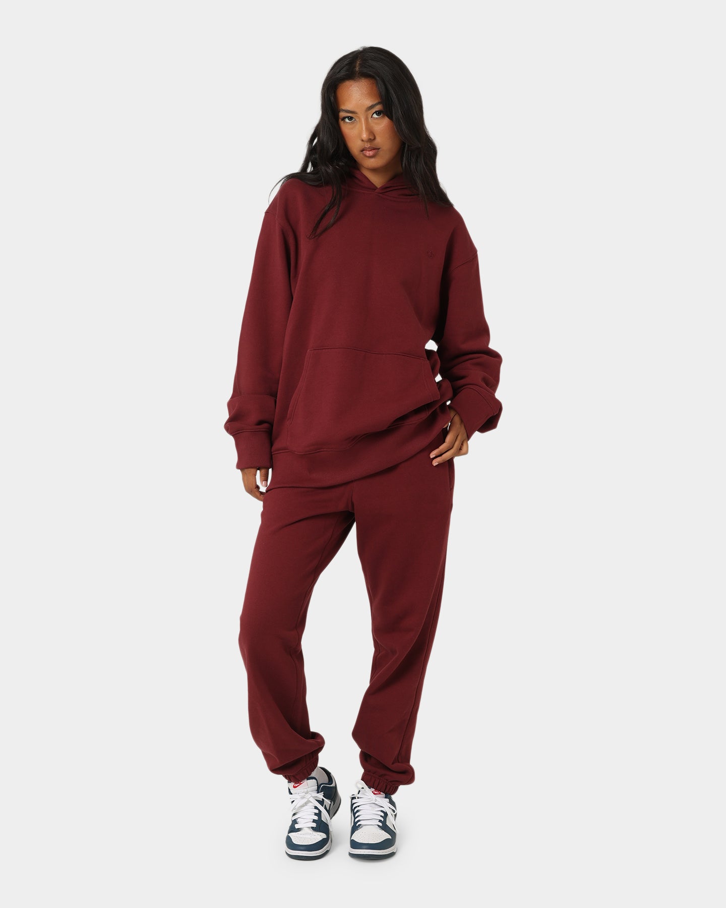 Adidas C French Terry Hoodie for Men - Shadow Red | Comfortable Cotton Pullover with Kangaroo Pocket | Perfect for Gym, Running & Casual Wear