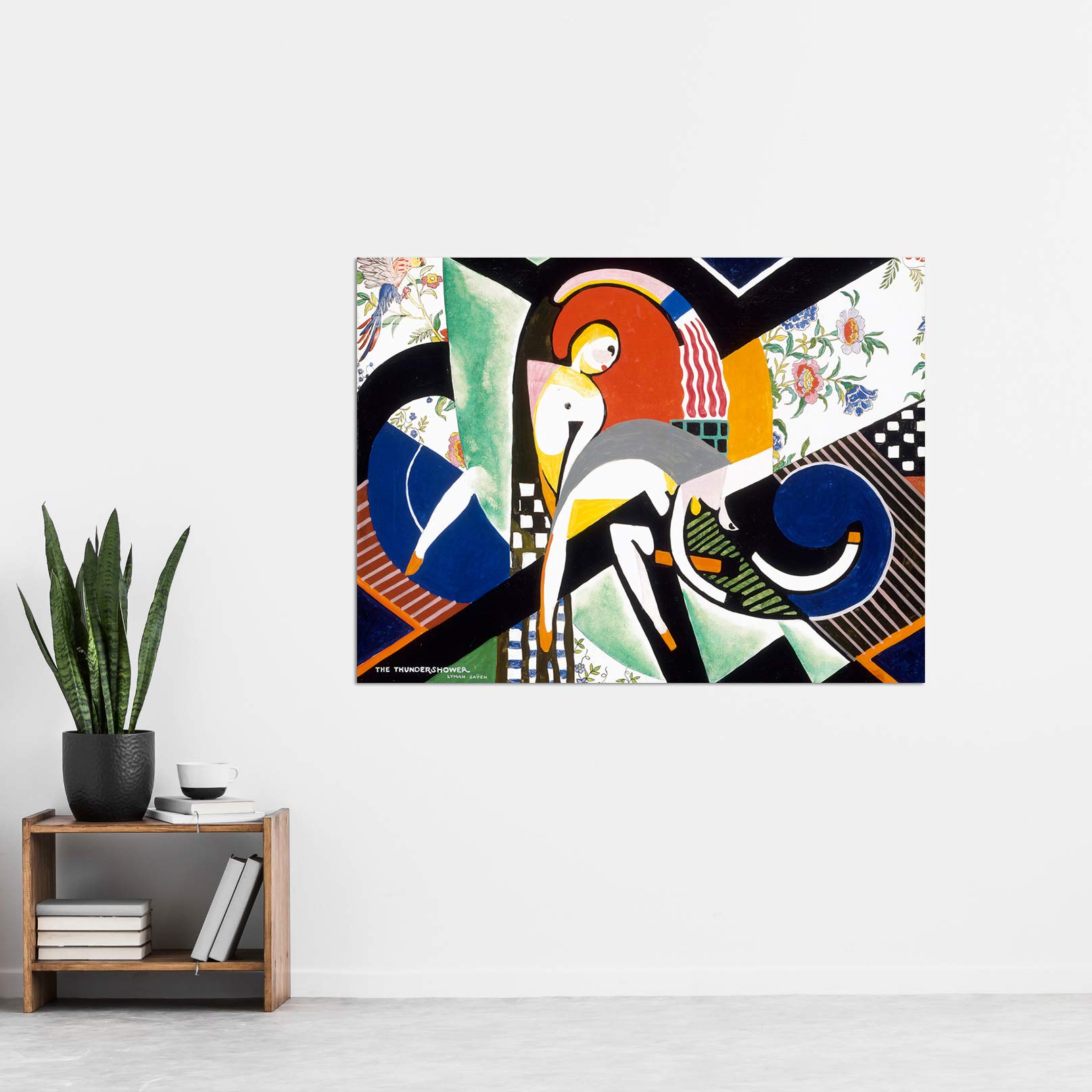 Modernist Abstract Thunderstorm Painting - Extra Large Wall Art Print & Mural Poster - Premium XL Size for Living Room, Bedroom & Office Decor