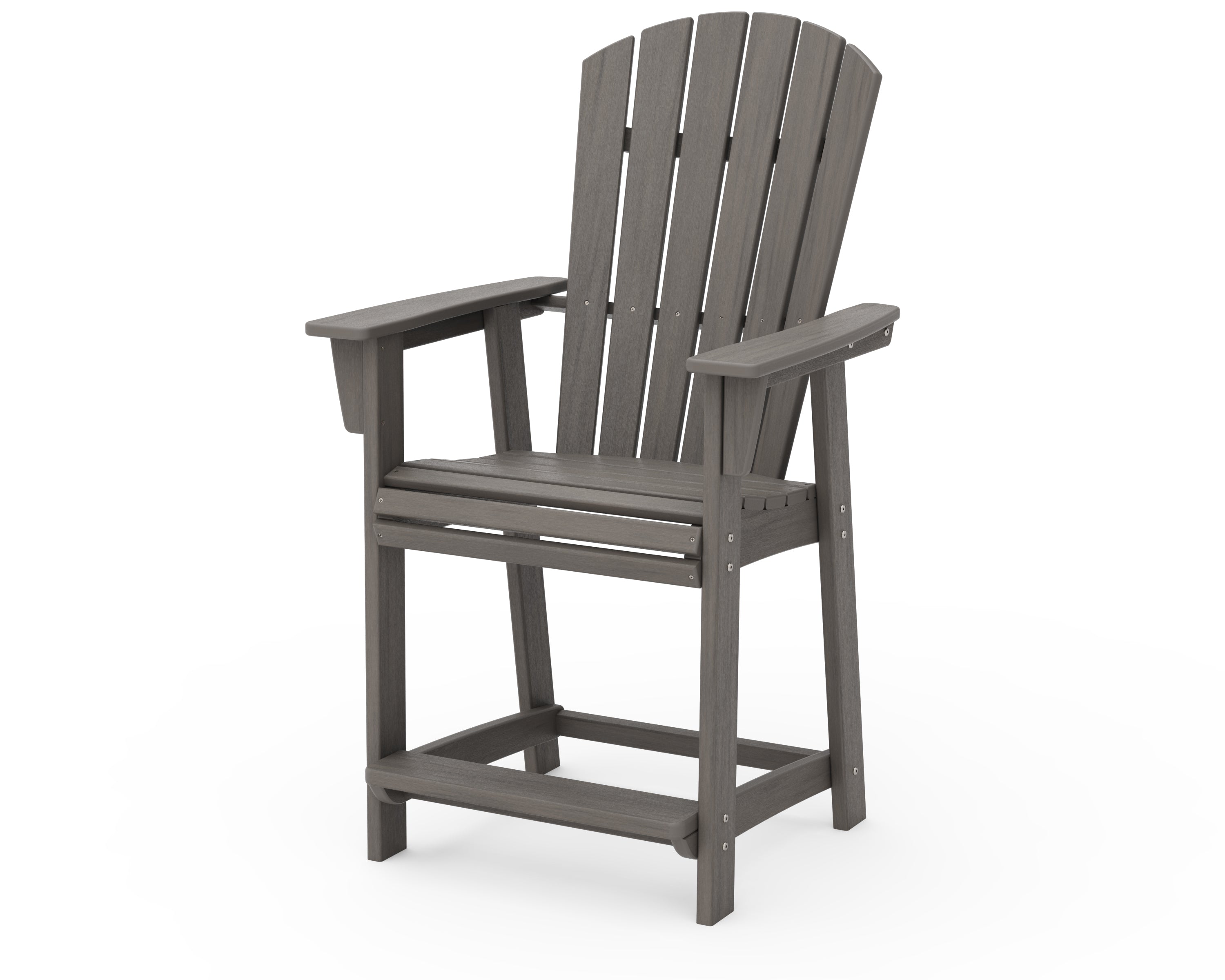 POLYWOOD Nautical Curveback Adirondack Counter Height Chair - Outdoor Bar Stool for Patio, Poolside & Beachfront Dining