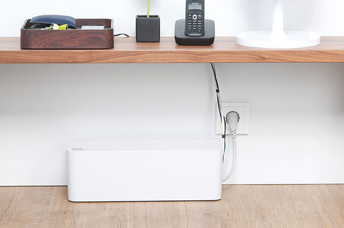 Bluelounge Cablebox - Cable Management Organizer for Desk & Home Office - Tidy Up Wires, Cords & Chargers for Neat Workspace Setup