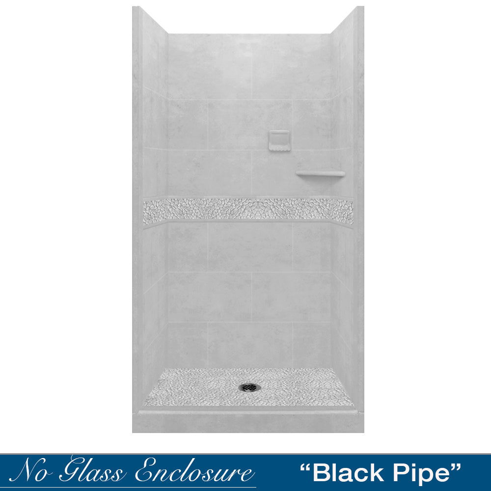 Pebble Portland Cement Small Alcove Shower Enclosure Kit – Waterproof & Durable Bathroom Shower Solution for Home Renovation & Modern Bathroom Design