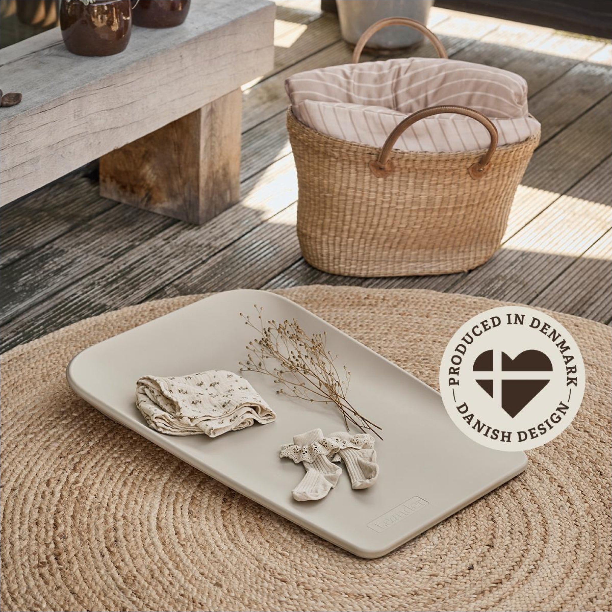 LEANDER Matty Mini Changing Pad - Portable Baby Changing Mat for Diaper Bags, Soft & Waterproof (Cappuccino) | Perfect for Travel, Nursery & On-the-Go Parents
