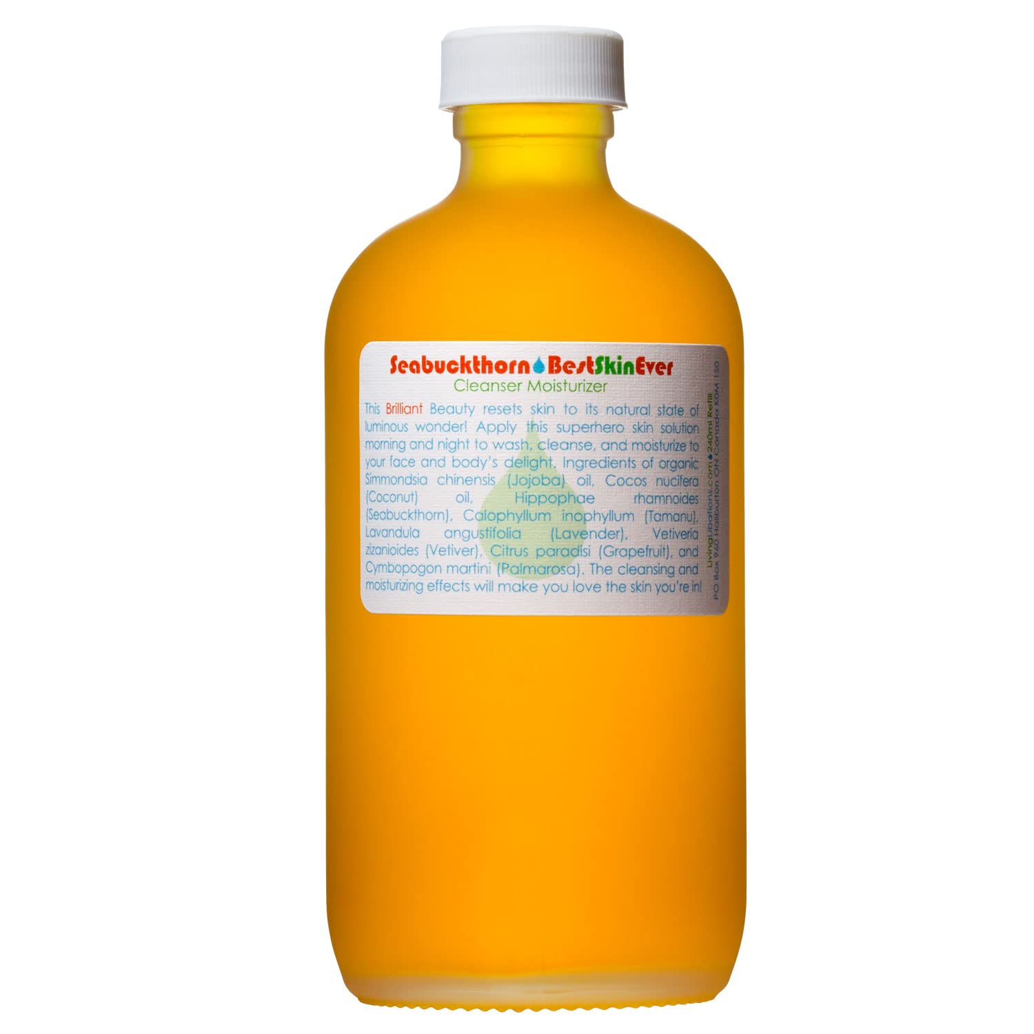 Organic Best Skin Ever All-In-One Facial Cleanser, Exfoliator & Moisturizer by LIVING LIBATIONS | Wildcrafted, Vegan, Natural Skincare with Seabuckthorn | Gentle Daily Face Wash for Dry, Sensitive & Acne-Prone Skin