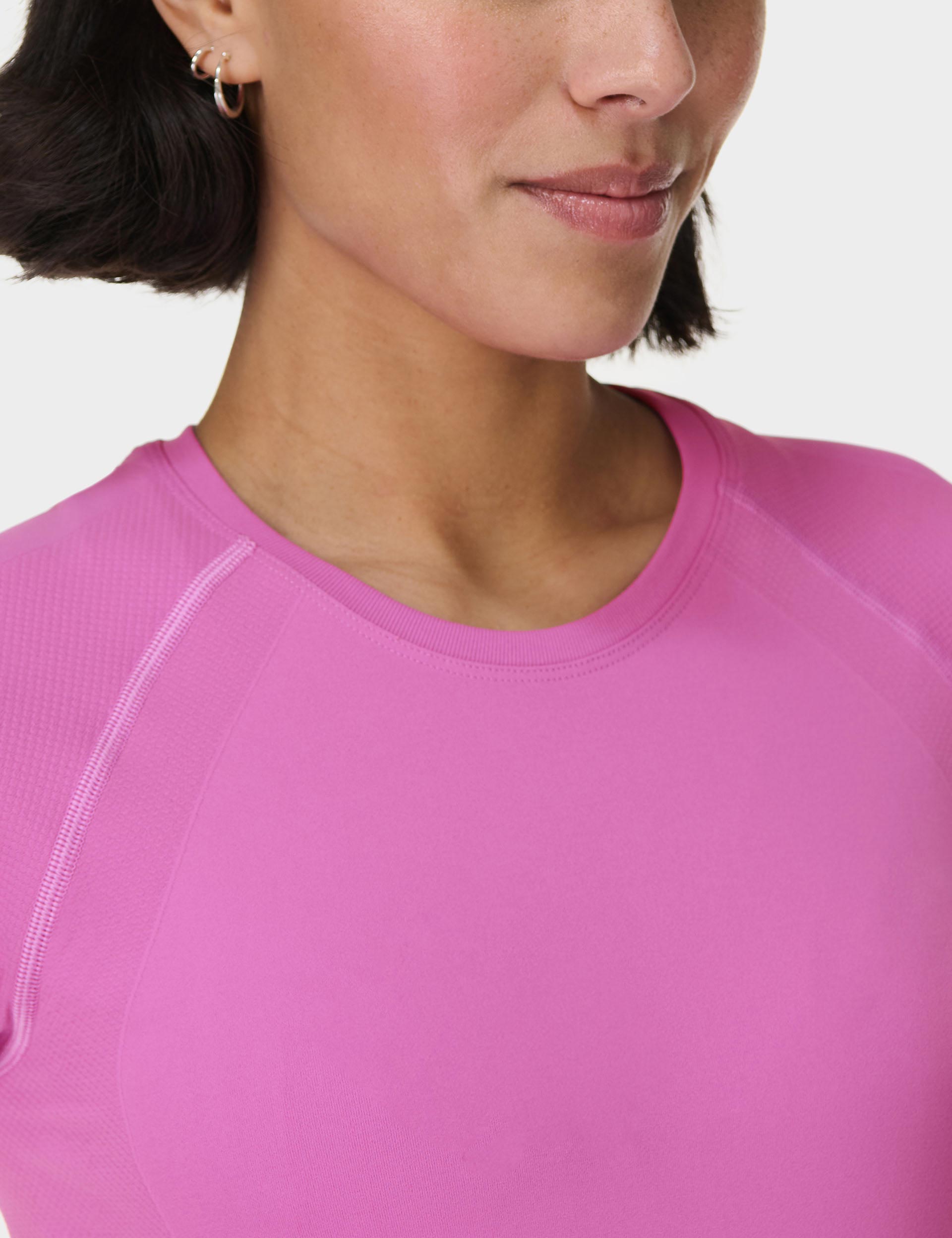 Seamless Gym T-Shirt for Athletes - Allium Pink | Workout Shirt for Women & Men | Perfect for Yoga, Running & Fitness Training