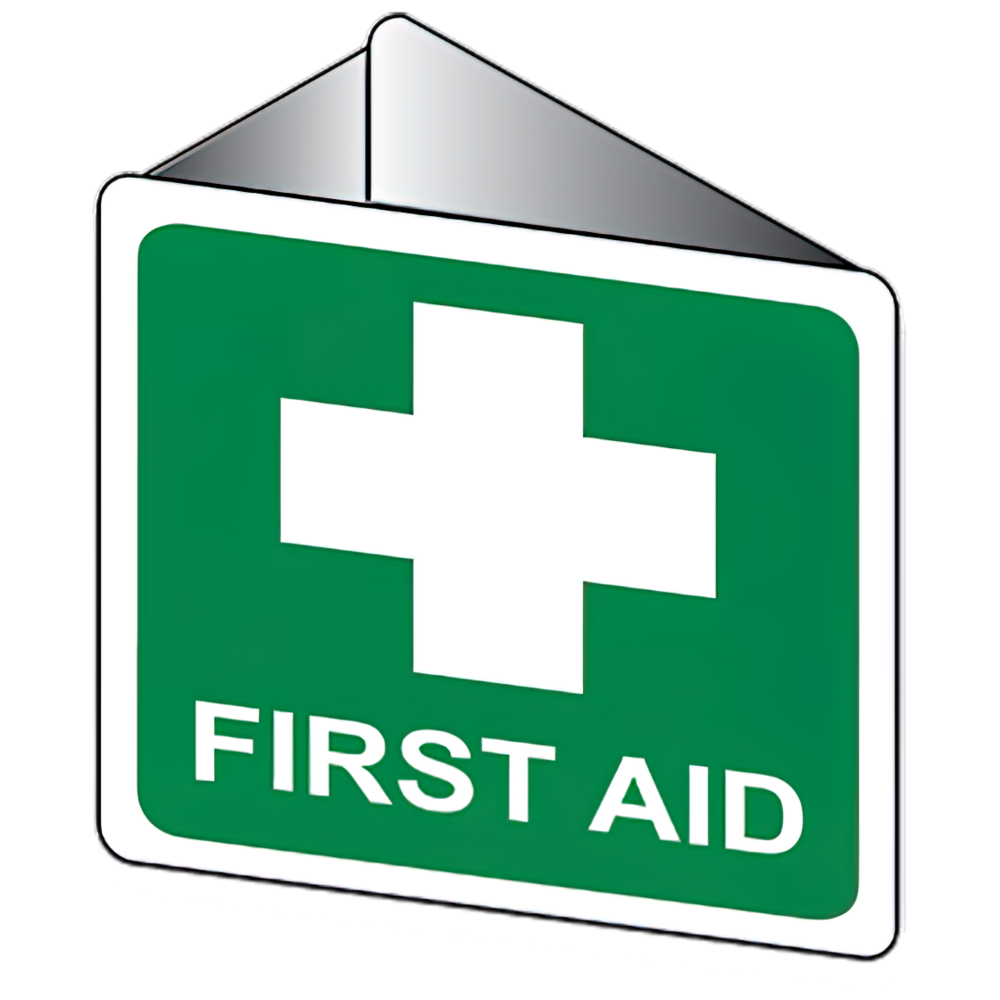 Off Wall Poly First Aid Sign 22.5 x 22.5cm - Durable Emergency Safety Sign for Workplace, School & Home Use