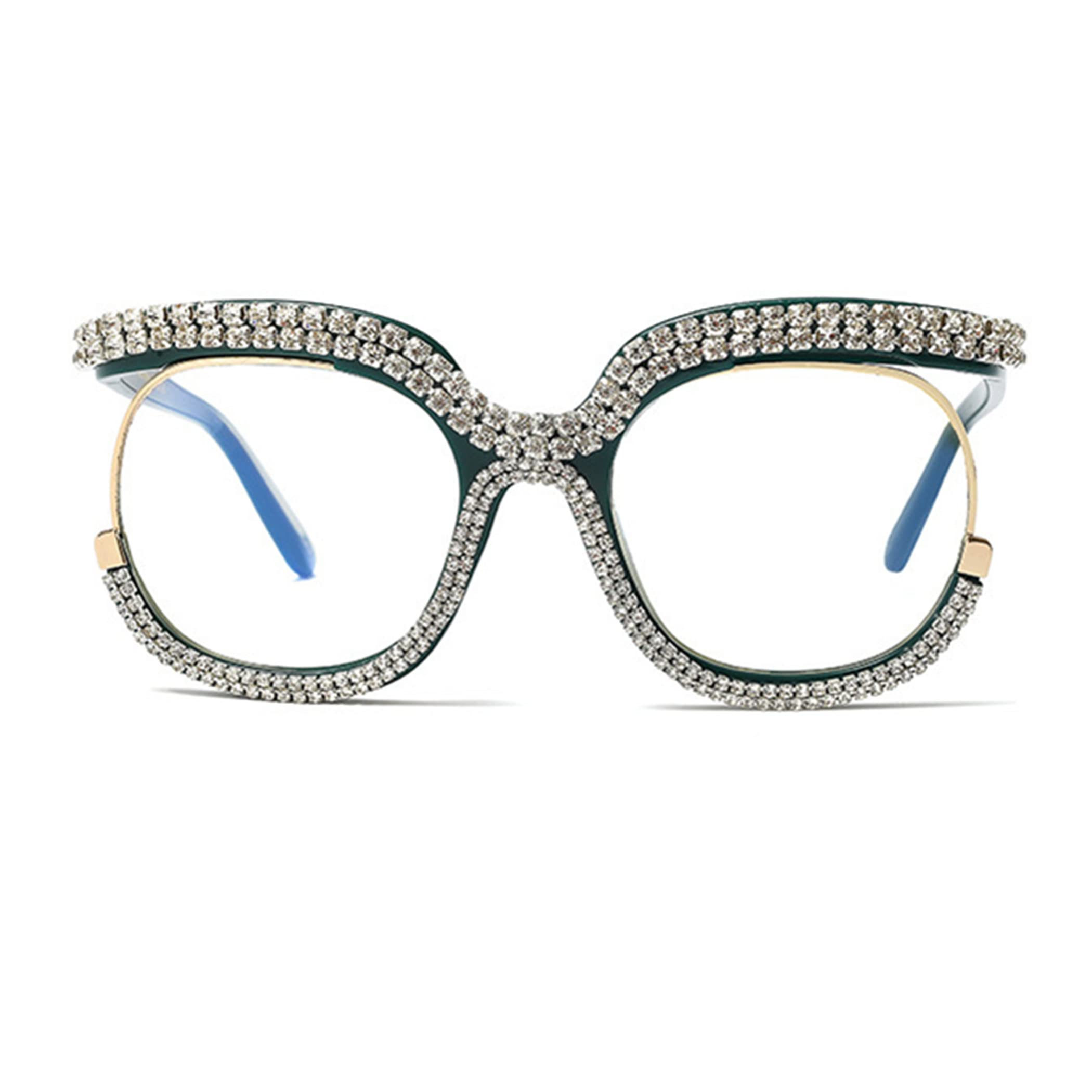 Stylish Cat Eye Blue Light Glasses for Women - Rhinestone Readers for Work & Screen Time