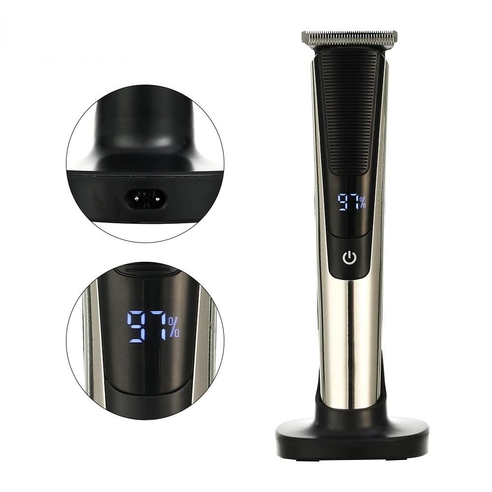 Professional Men's Electric Hair Clippers - USB Rechargeable Hair Trimmer with LED Display, Stainless Steel Washable Blades, Portable Hair Cutting Kit for Home & Travel Use | Perfect for DIY Haircuts, Beard Trimming and Grooming