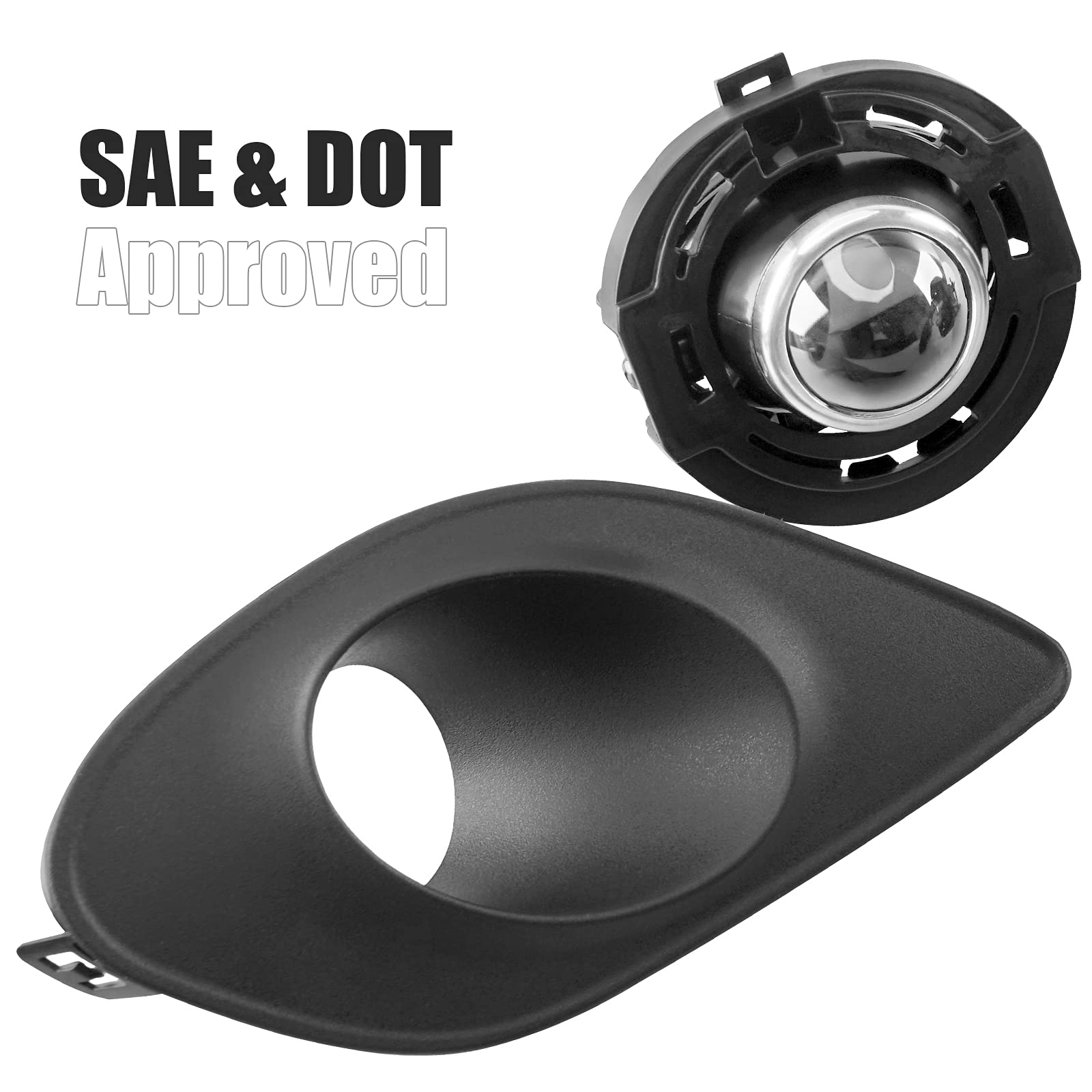 DLAA Fog Lights for Dodge Charger 2018-2021 - Front Fog Lamp Kit with Clear Lens, Wiring Cables & Switch (1 Pair) - Perfect for Night Driving, Off-Road Adventures & Enhanced Vehicle Styling