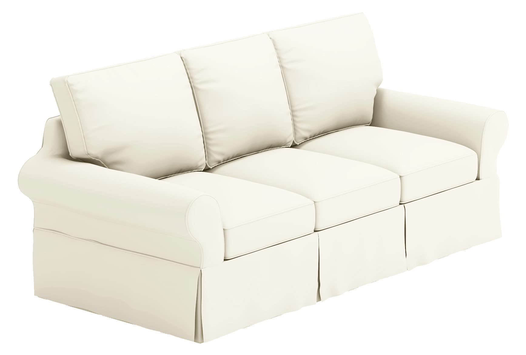 3-Seat Sofa Slipcover Replacement for Pottery Barn PB Basic Sofa - Soft Cotton Yellow Stretchable Couch Cover | Perfect for Living Room, Family Room & Home Decor Protection