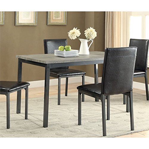 Coaster Home Furnishings Garza 48-inch Transitional Dining Table - Composite Wood Top with Metal Legs - Modern Rectangular Kitchen Table for Dining Room & Small Space (Model 100611)