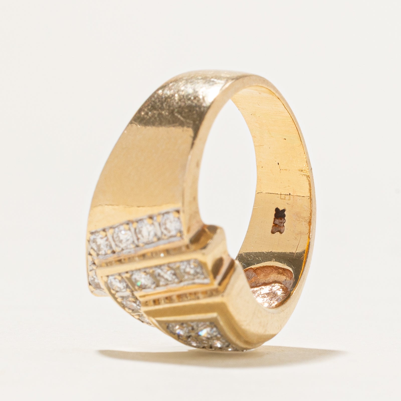0.41ctw Diamond Abstract Cocktail Ring - Size 5.25 - Elegant Statement Jewelry for Parties, Weddings & Special Occasions