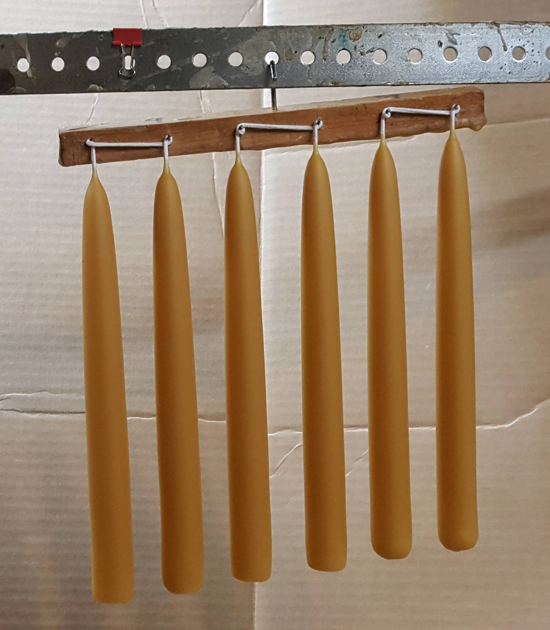 3 Pairs Beeswax Taper Candles 12