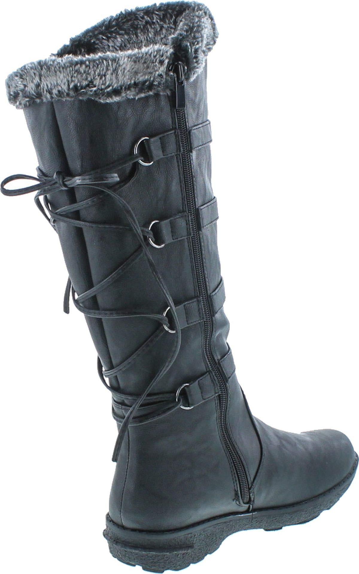 Forever Aura-42 Women's Lace-Up Knee High Boots - Winter Fashion Boots for Women - Perfect for Cold Weather, Snow, and Stylish Outfits