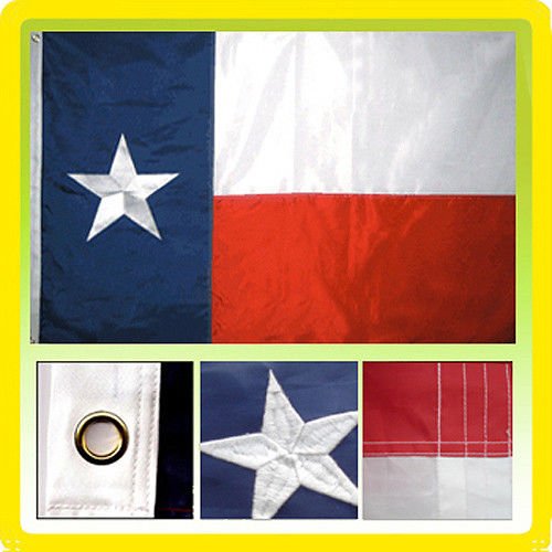 8'x12' Texas State Flag - Heavy Duty Nylon with Embroidered Design & 2 Brass Grommets - Perfect for Outdoor Display, Home Decoration, and Texas Pride Events