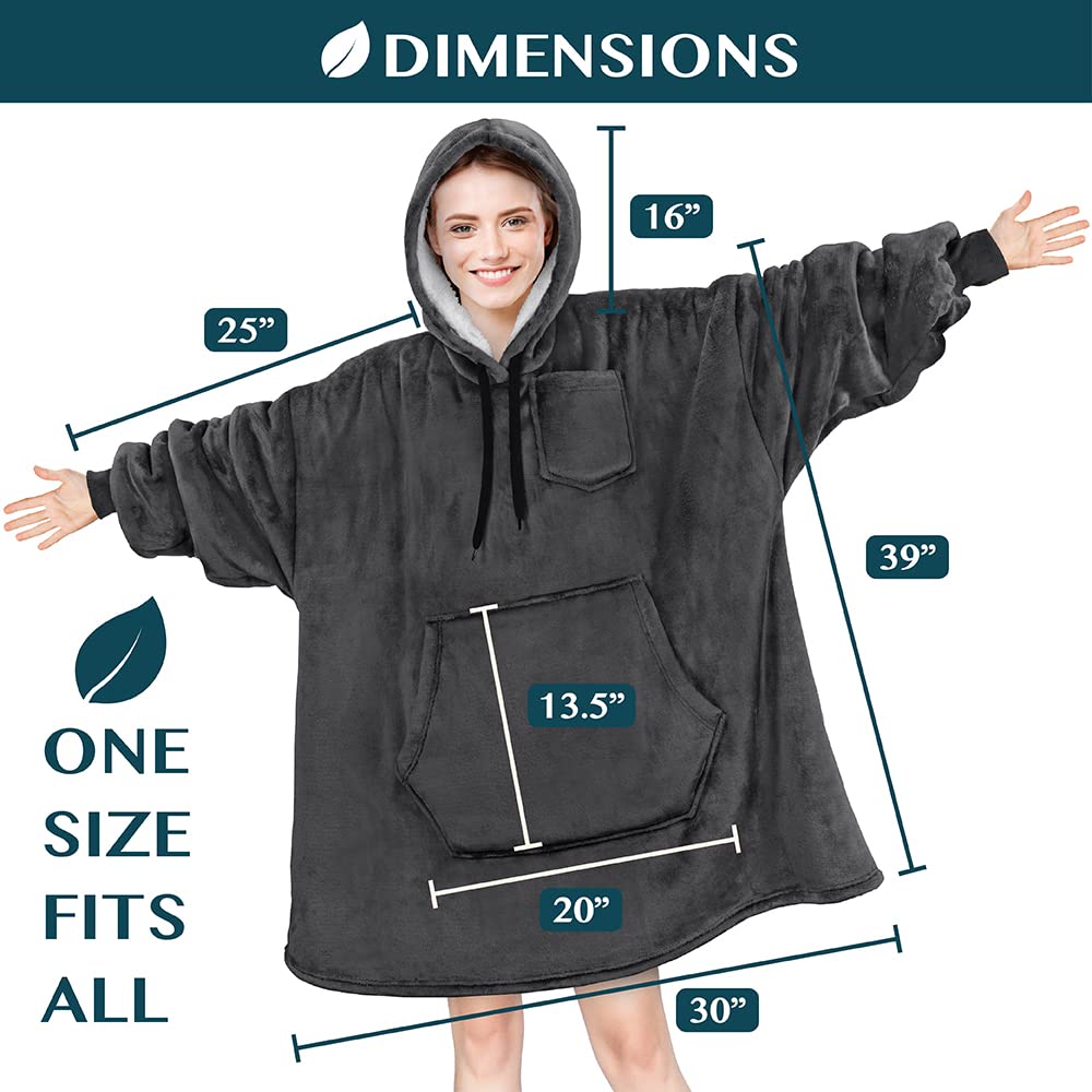 PAVILIA Women's Sherpa Wearable Blanket Hoodie - Oversized Cozy Hooded Sweatshirt for Men & Women | Perfect for Lounging, Movie Nights & Outdoor Camping