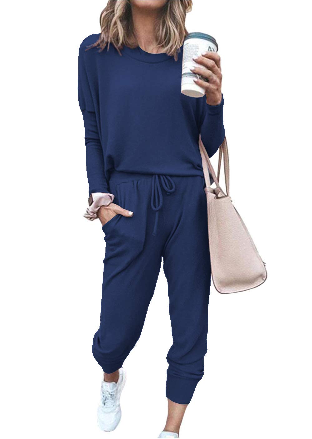 ETCYY Women's Lounge Sets - Soft Sweatsuits Two Piece Outfit with Long Sleeve Top & Pants for Workout, Yoga, Home Relaxation & Casual Wear