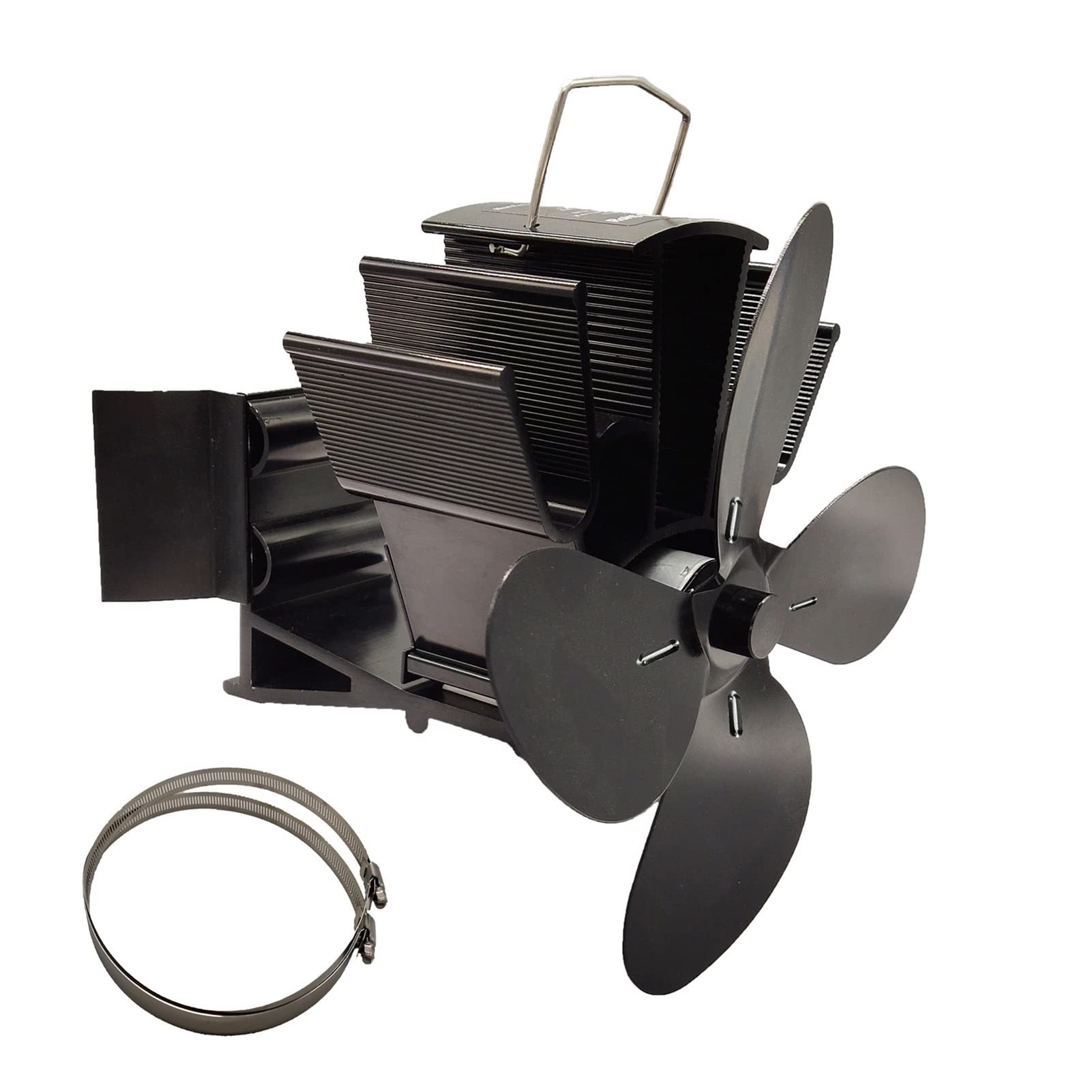 4-Blade Heat Powered Fireplace Fan - Quiet Eco-Friendly Stove Fan for Wood Burners & Log Stoves - Perfect for Home Heating & Energy Efficiency