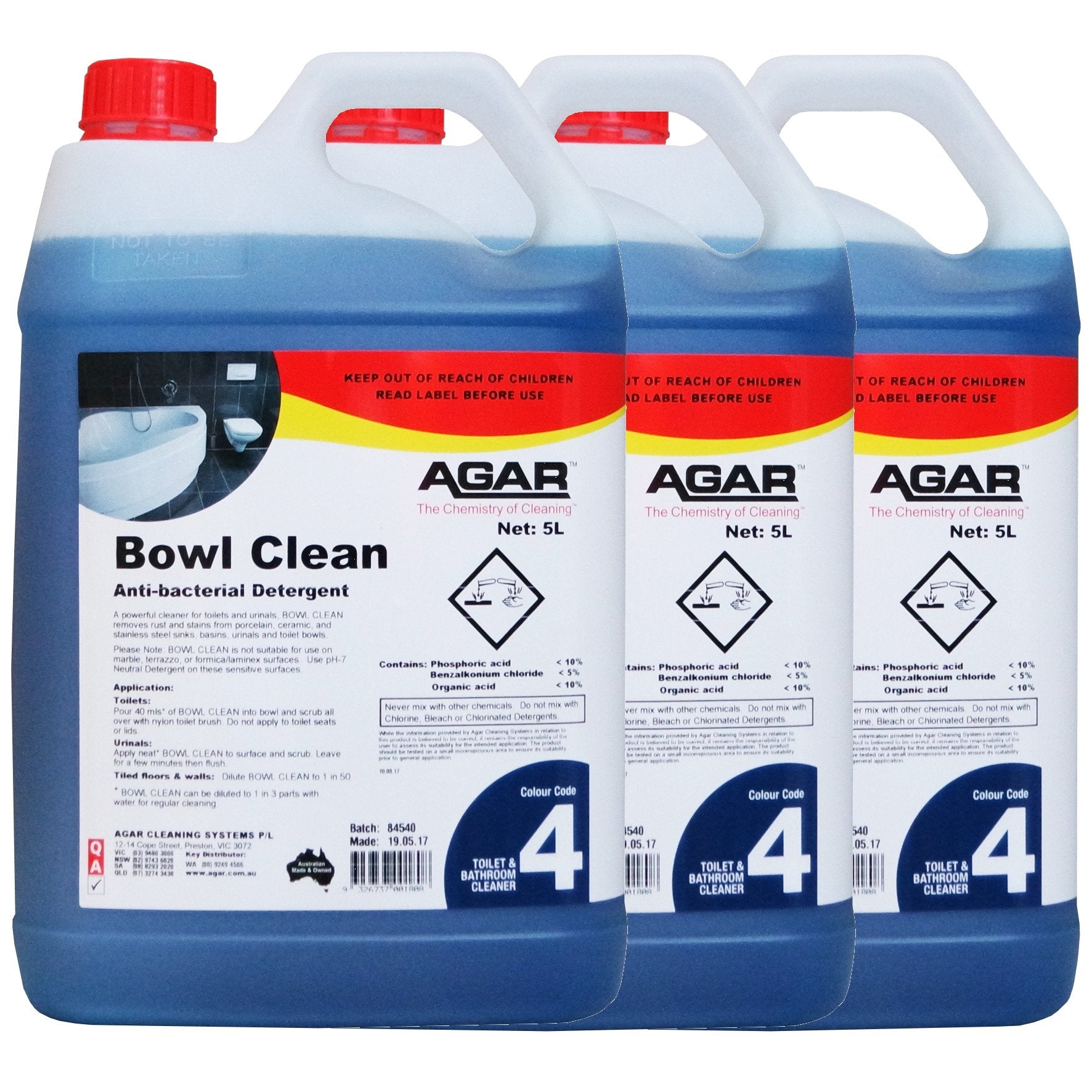 Agar Toilet Bowl Cleaner - Powerful Bathroom Cleaning Gel for Stains & Odor Removal - Ideal for Toilets, Sinks & Tubs - Home & Commercial Use