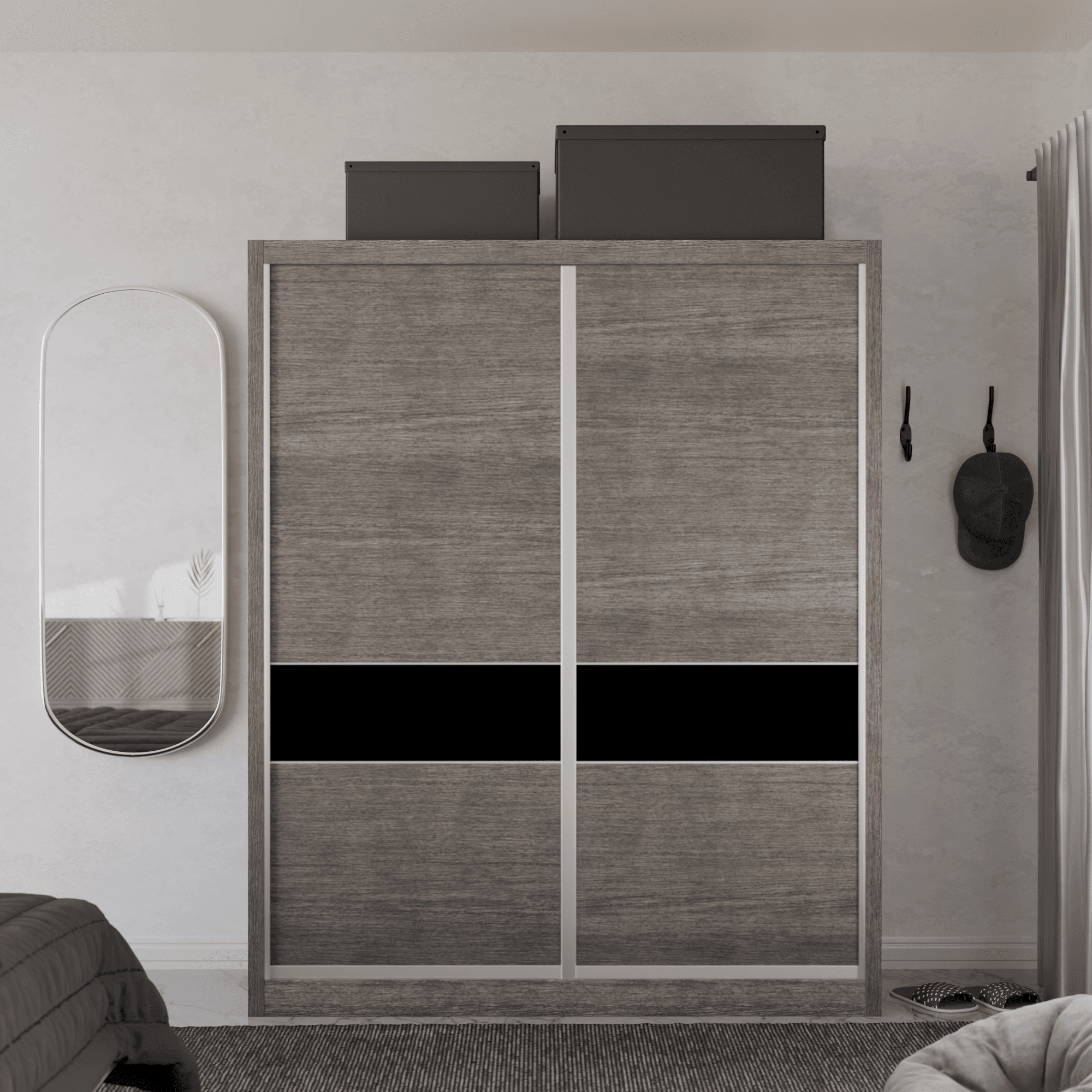 Modular Wardrobe System W04 - Customizable Closet Organizer for Bedroom & Walk-In Closets | Space-Saving Storage Solution with Adjustable Shelves & Hanging Rods | Perfect for Home Organization & Small Spaces