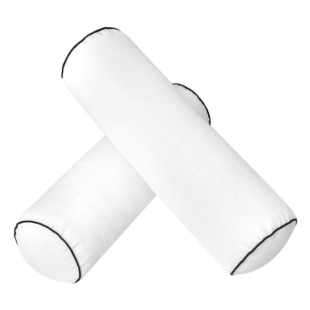 Prolinemax Outdoor Style 2 Twin-XL Contrast Trim Daybed Mattress Bolster Pillow Fitted Sheet Cover Only - AD106 | Perfect for Patio Furniture, Guest Beds & Dorm Rooms